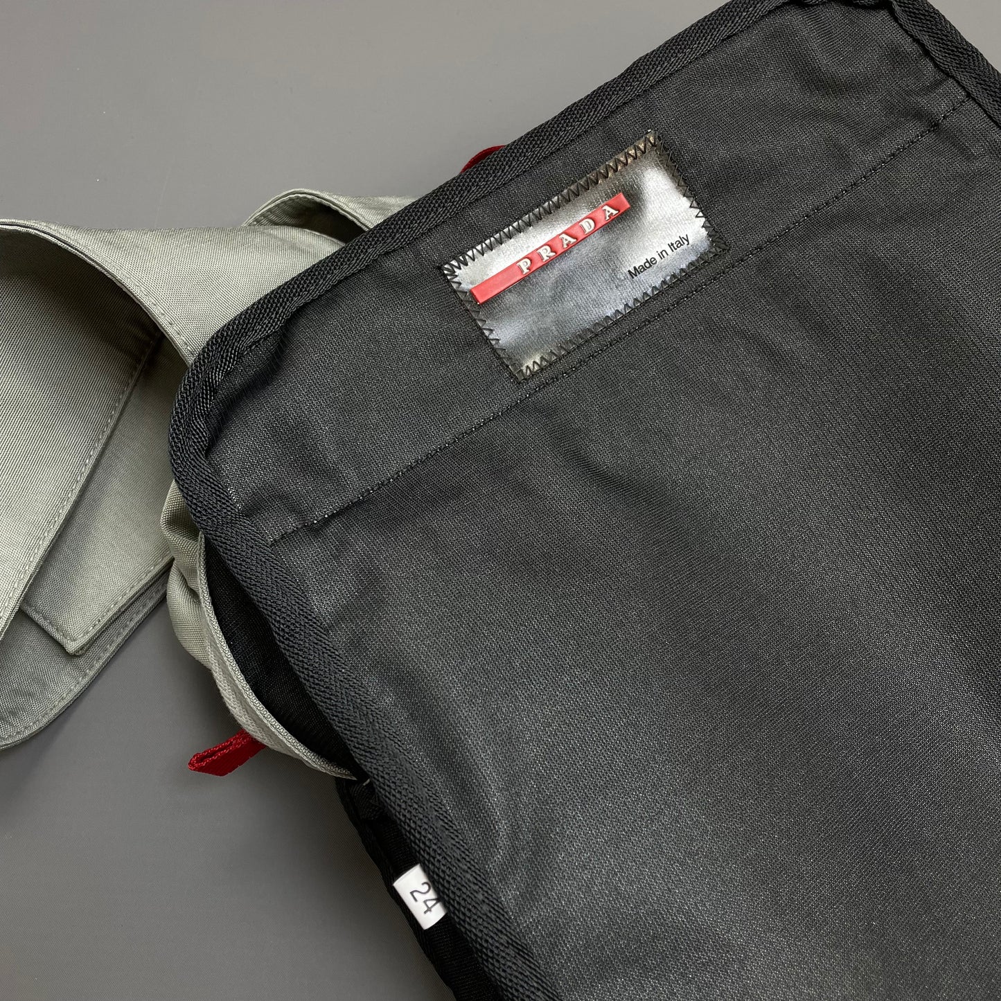 Prada Sport Grey 1999 Nylon Mesh Sling Crossbody Bag