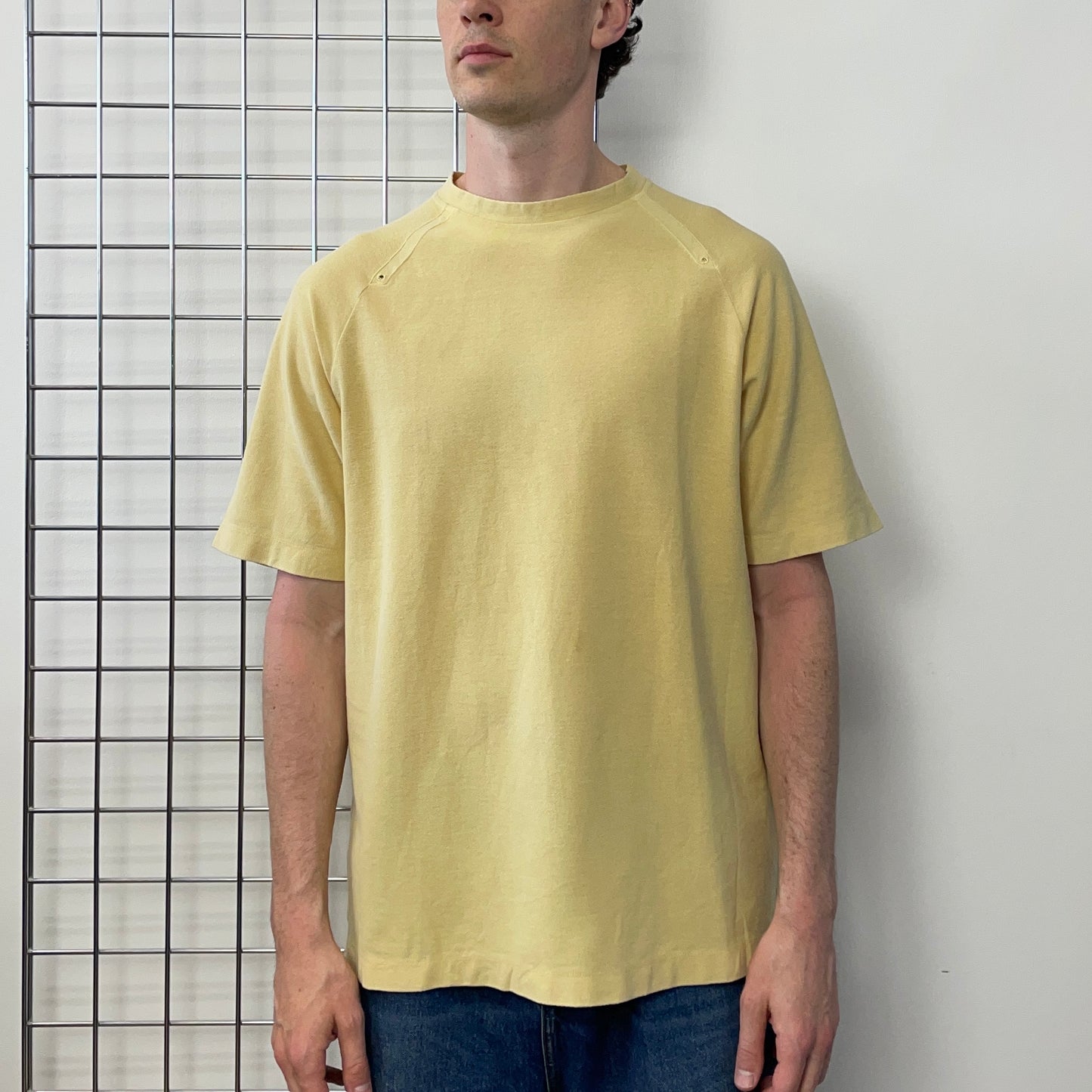 Stone Island Yellow SS99 Canvas Spellout T-Shirt
