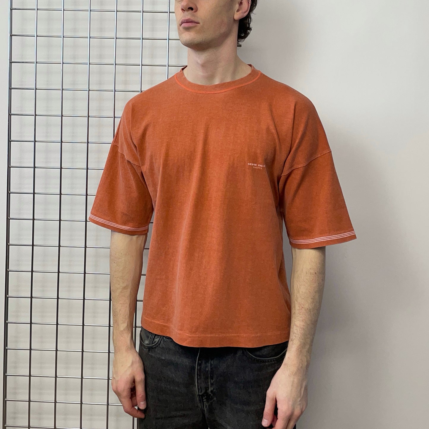 Stone Island Burnt Orange 80s Marina Spellout T-Shirt