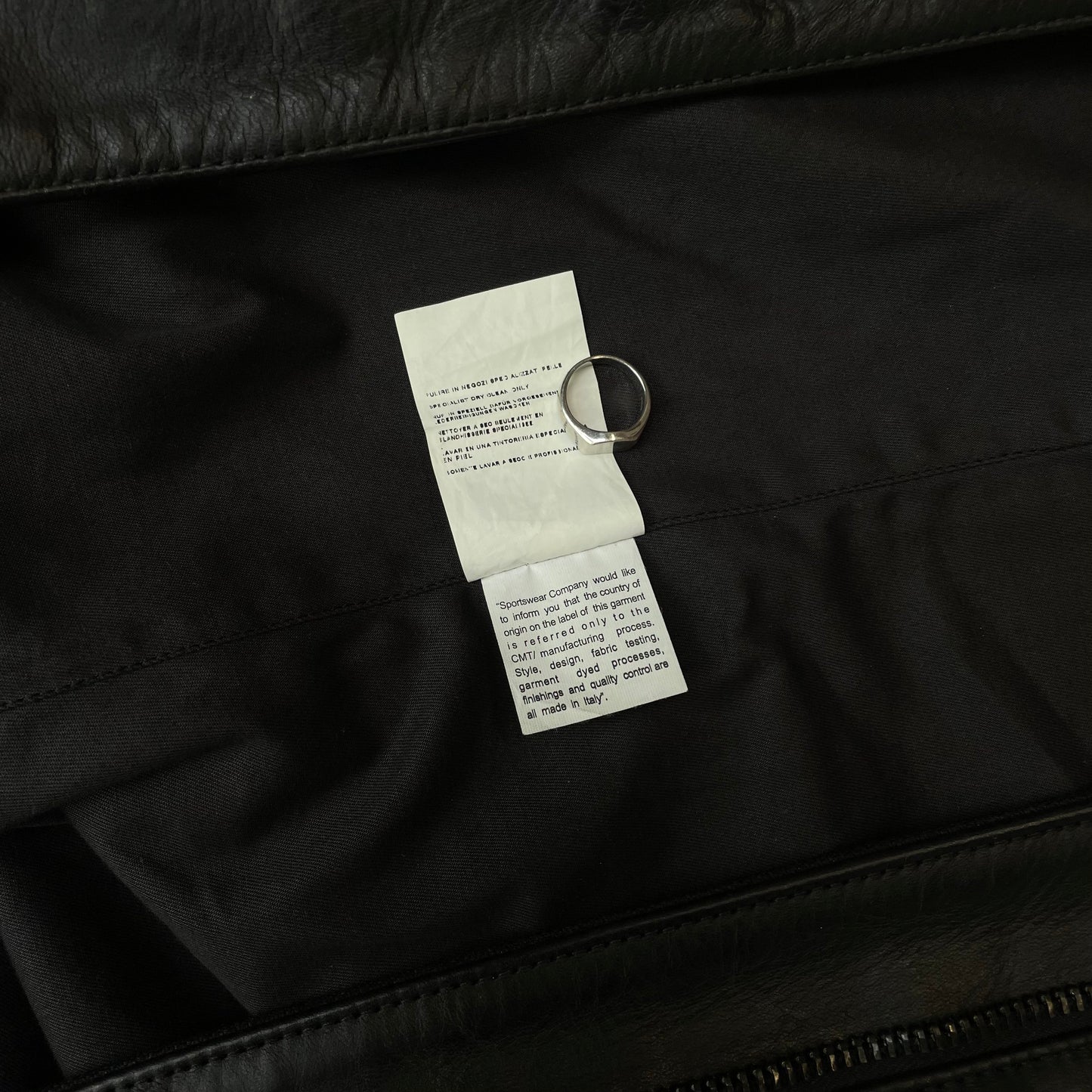 Stone Island AW07 Hooded Black Leather Jacket