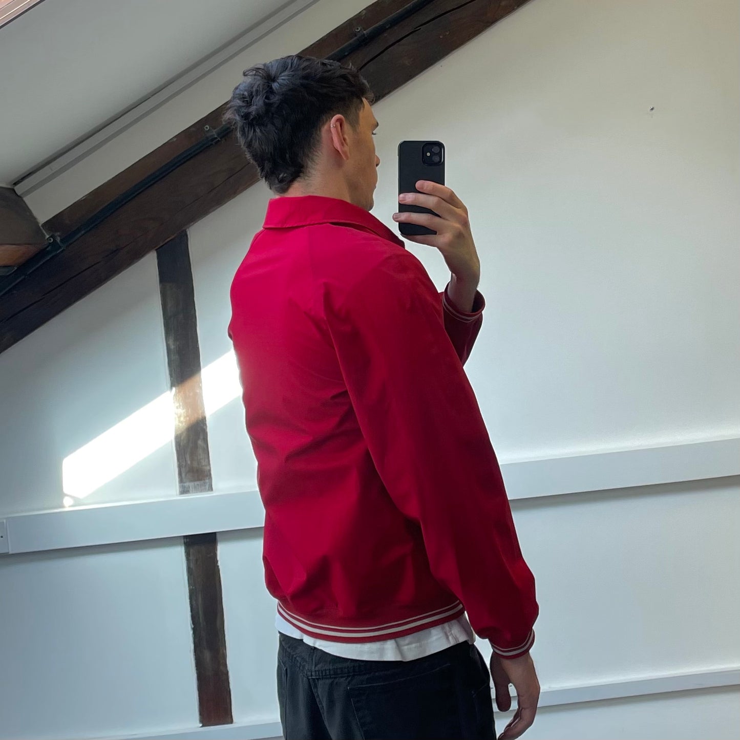 Prada Sport Red waterproof Lightweight Harrington Windbreaker Jacket