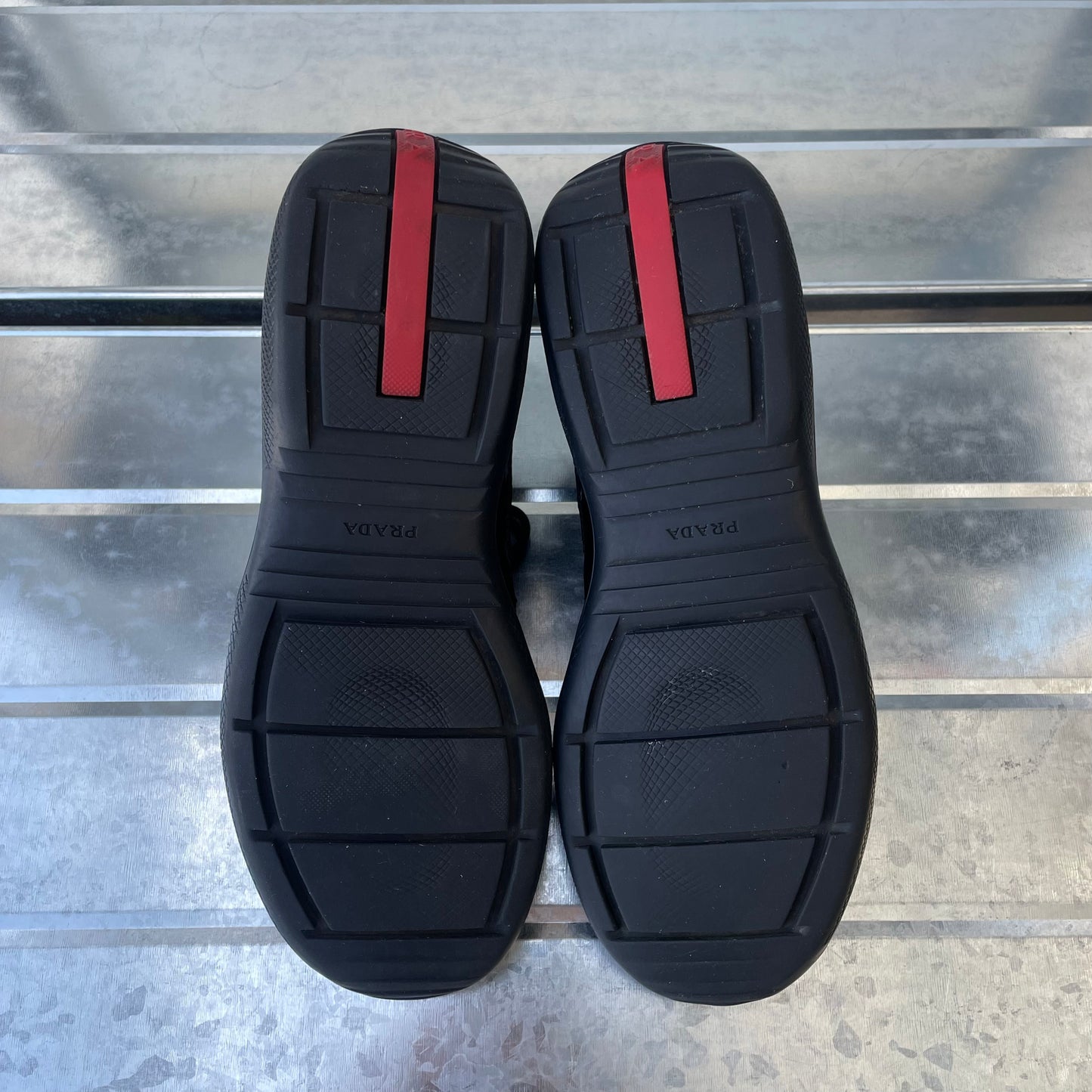 Prada Sport Black Patent Leather Americas Cup Trainers