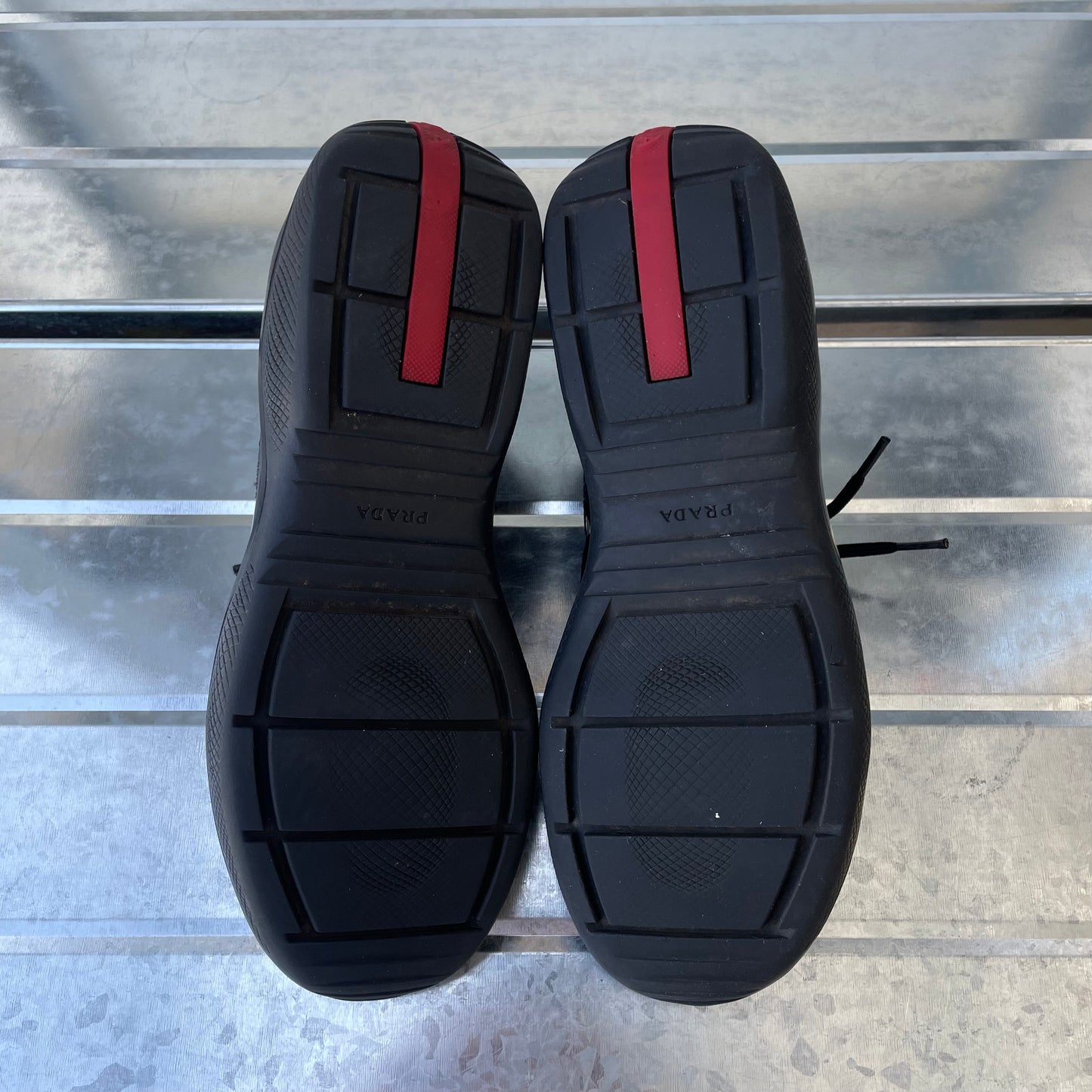 Prada Sport Black Patent Leather Americas Cup Trainers