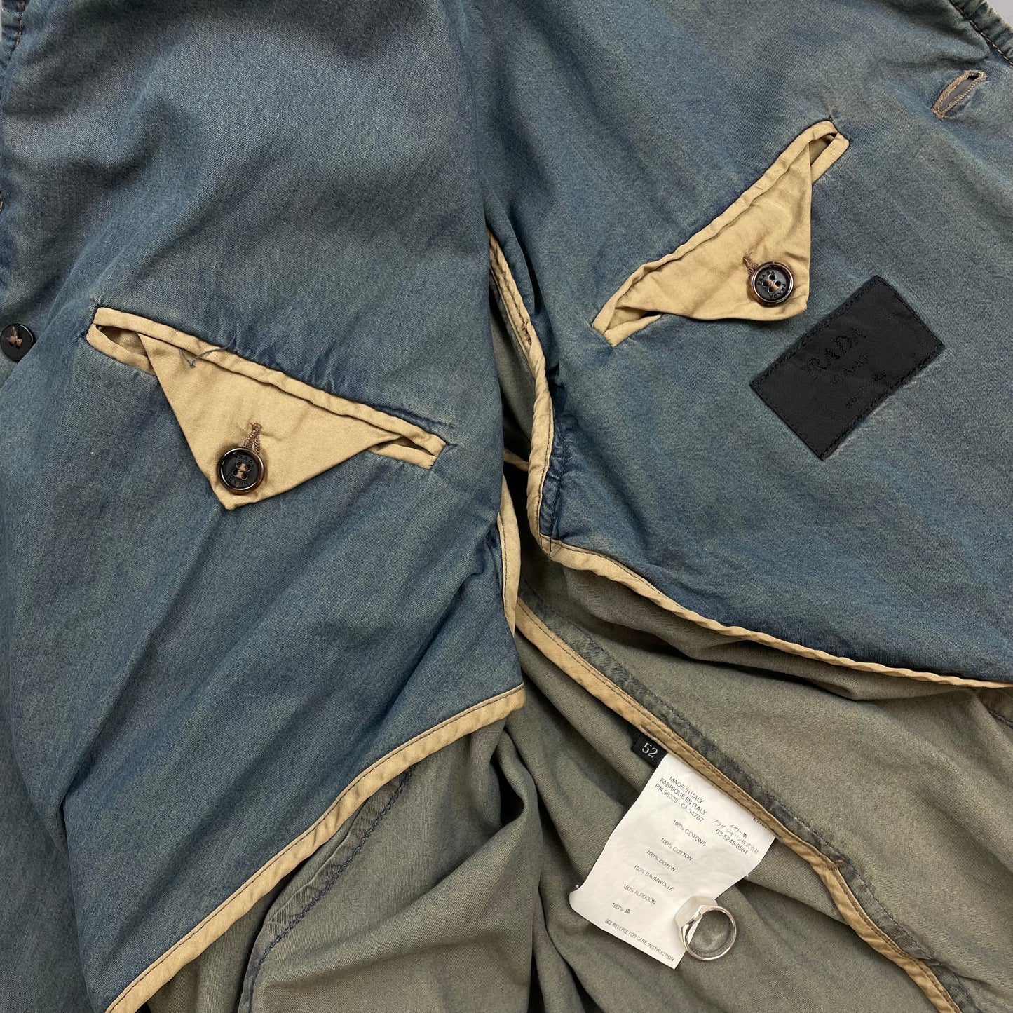 Prada Milano Blue Cotton Tailored Belt-Strap Chore Jacket