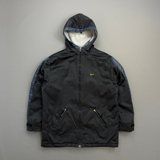 Nike Black 90s Split-Hood Longline Hooded Parka Jacket