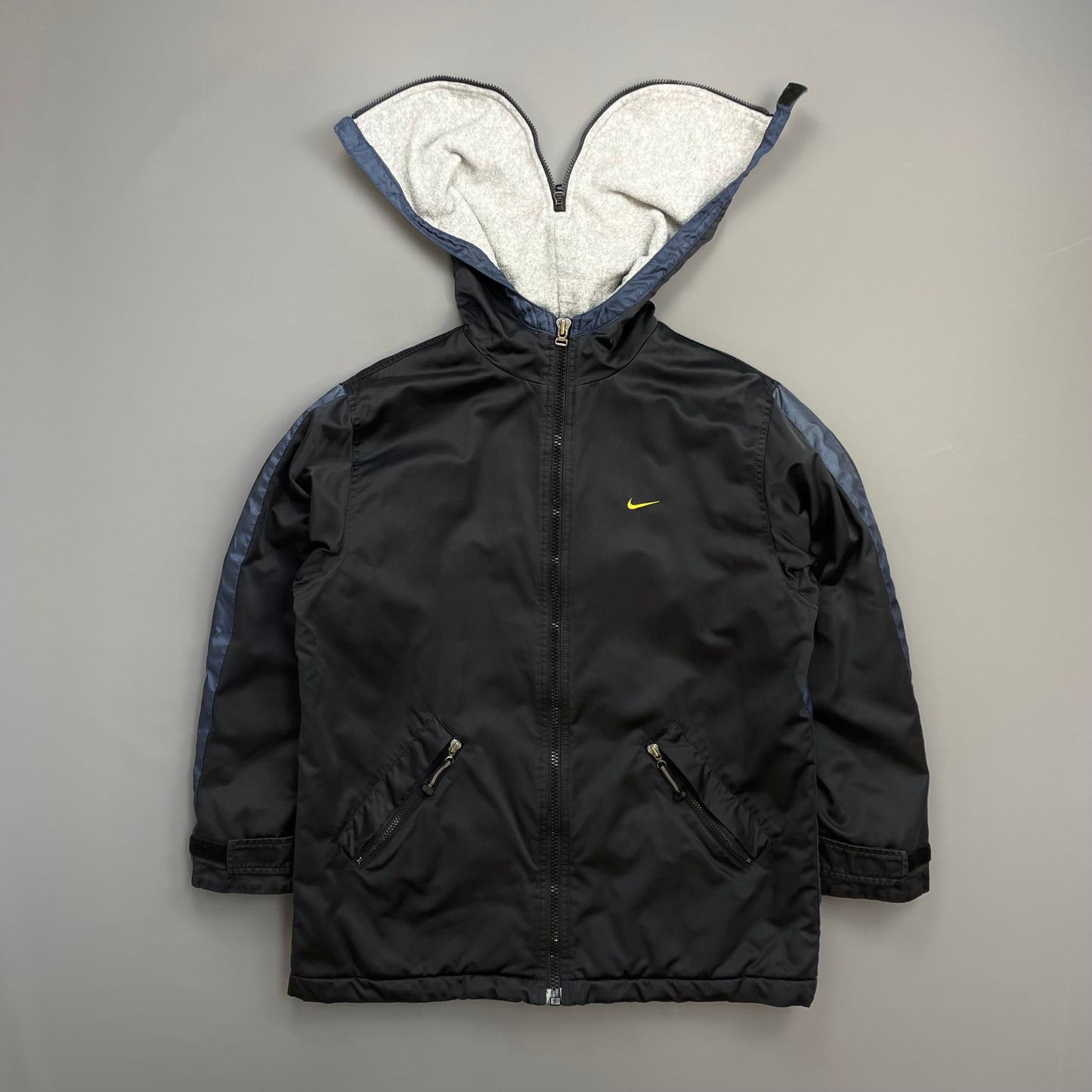 Nike Black 90s Split-Hood Longline Hooded Parka Jacket