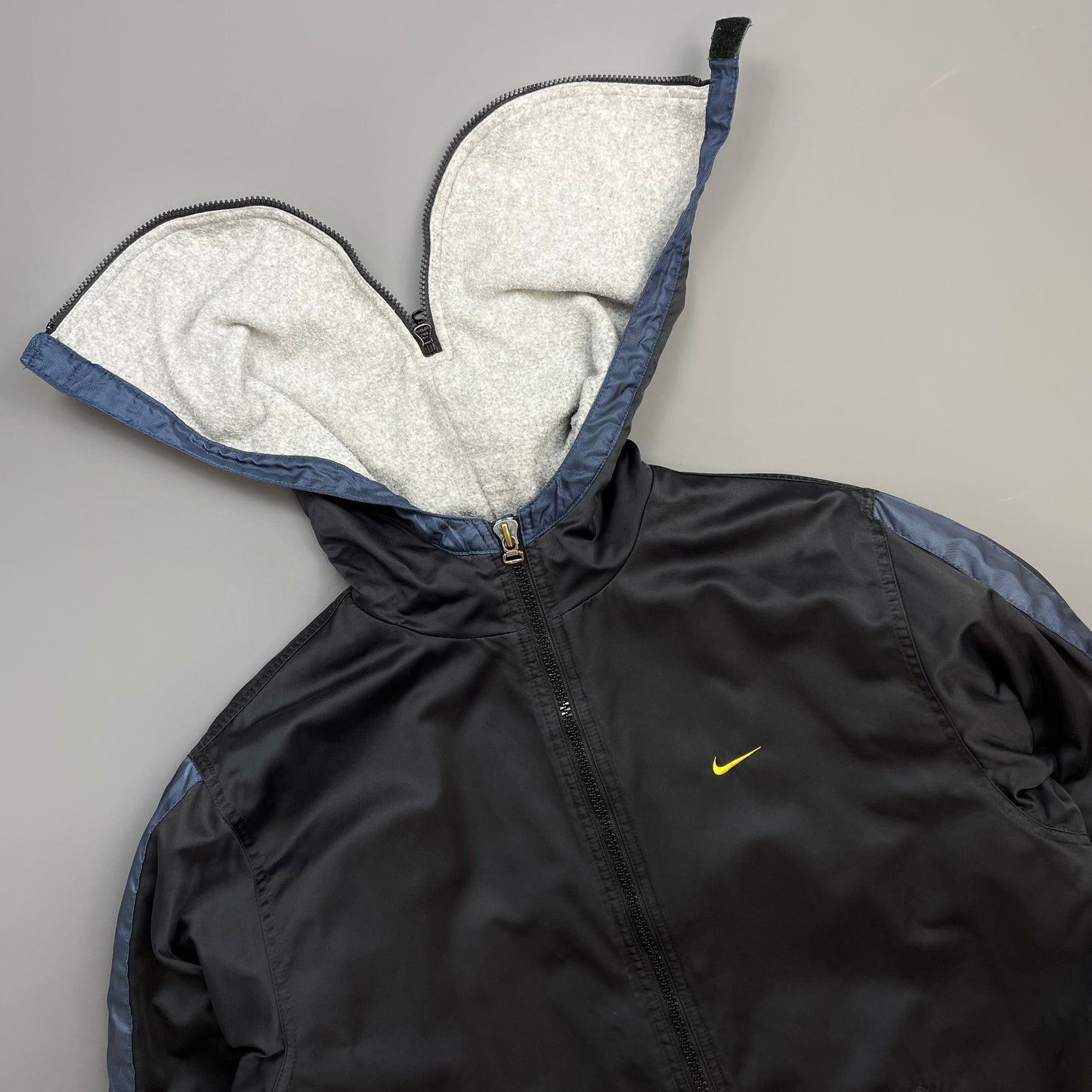 Nike Black 90s Split-Hood Longline Hooded Parka Jacket