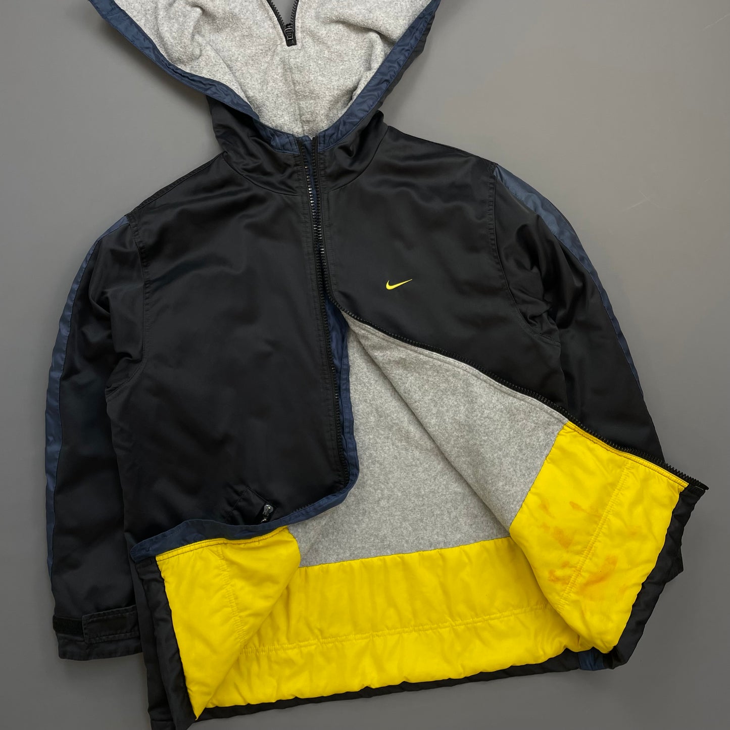 Nike Black 90s Split-Hood Longline Hooded Parka Jacket