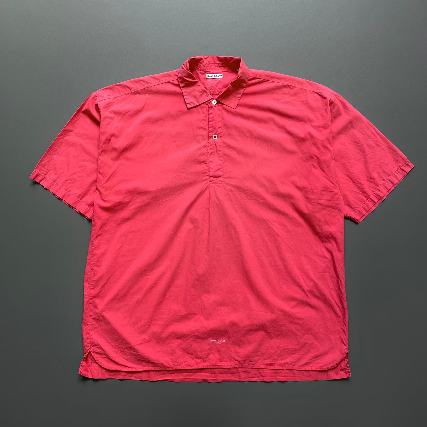 Stone Island Marina Red 80s Pullover Short Sleeve Polo Shirt