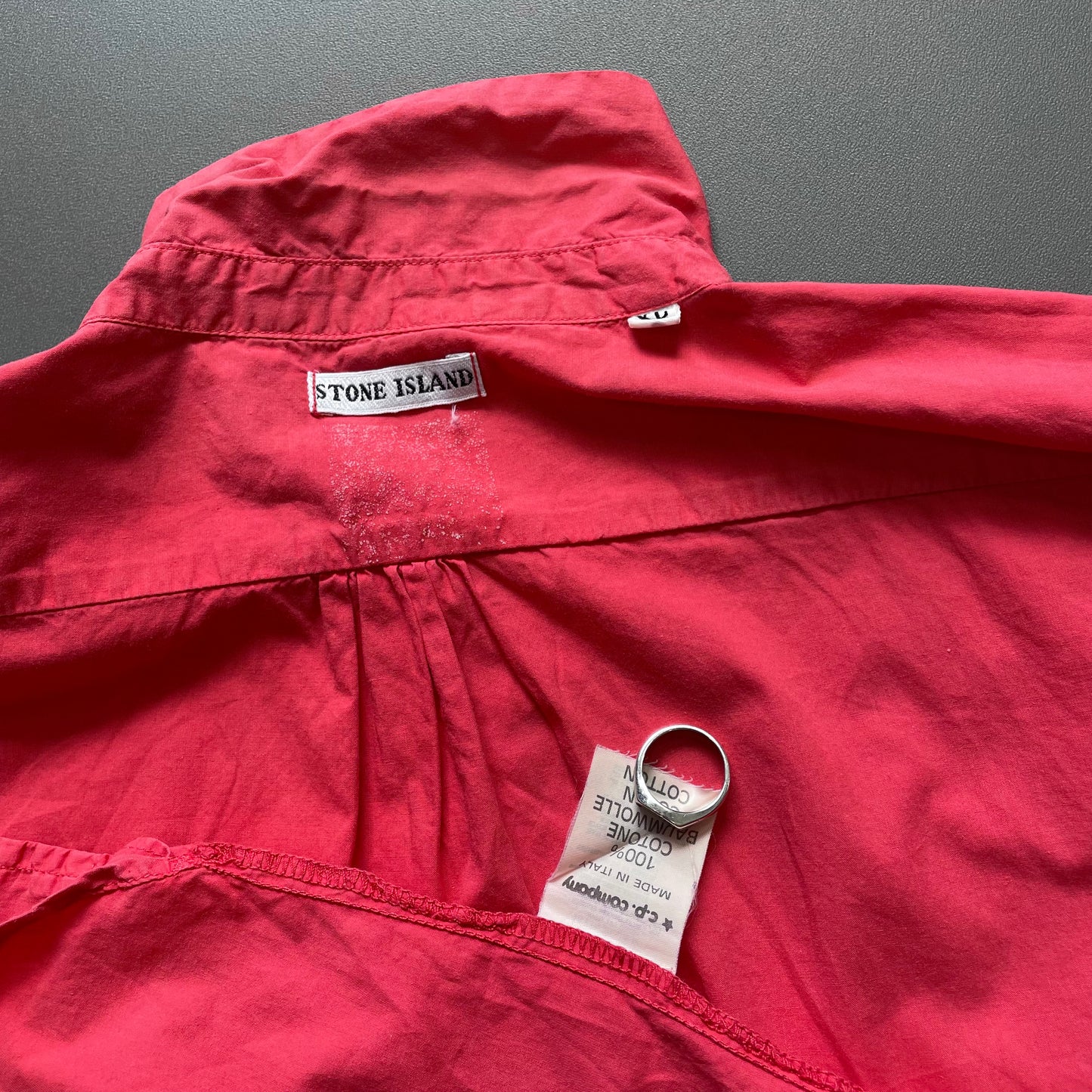 Stone Island Marina Red 80s Pullover Short Sleeve Polo Shirt