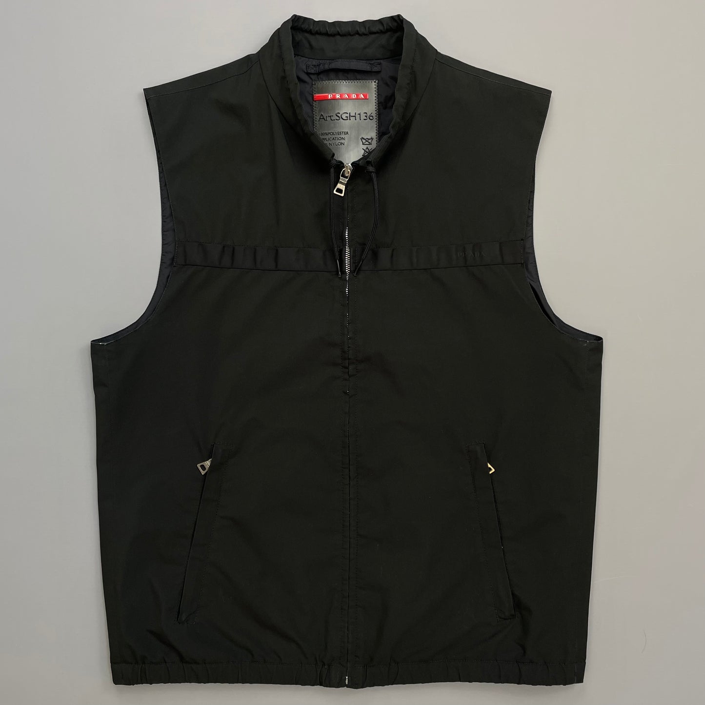 Prada Sport Black 2009 Windstopper Toggle-Collar Gilet Vest