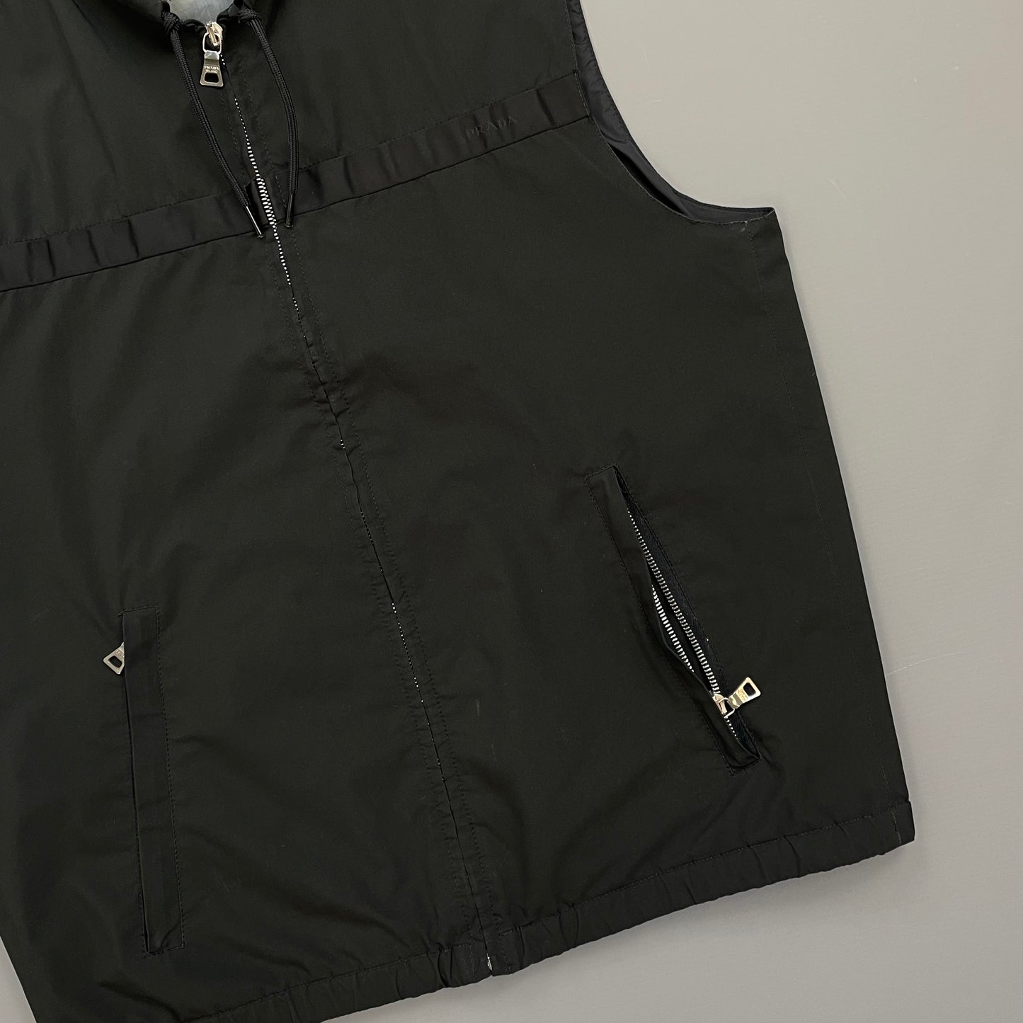 Prada Sport Black 2009 Windstopper Toggle-Collar Gilet Vest
