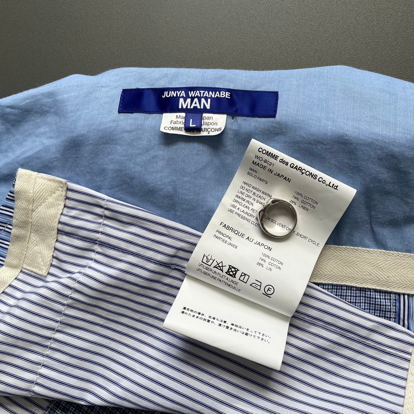 Junya Watanabe Blue & White SS25 Pin Stripe Workwear Shirt