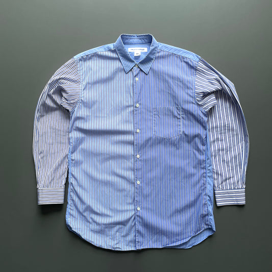 Comme Des Garçons Shirt Blue Multi-Stripe Shirt