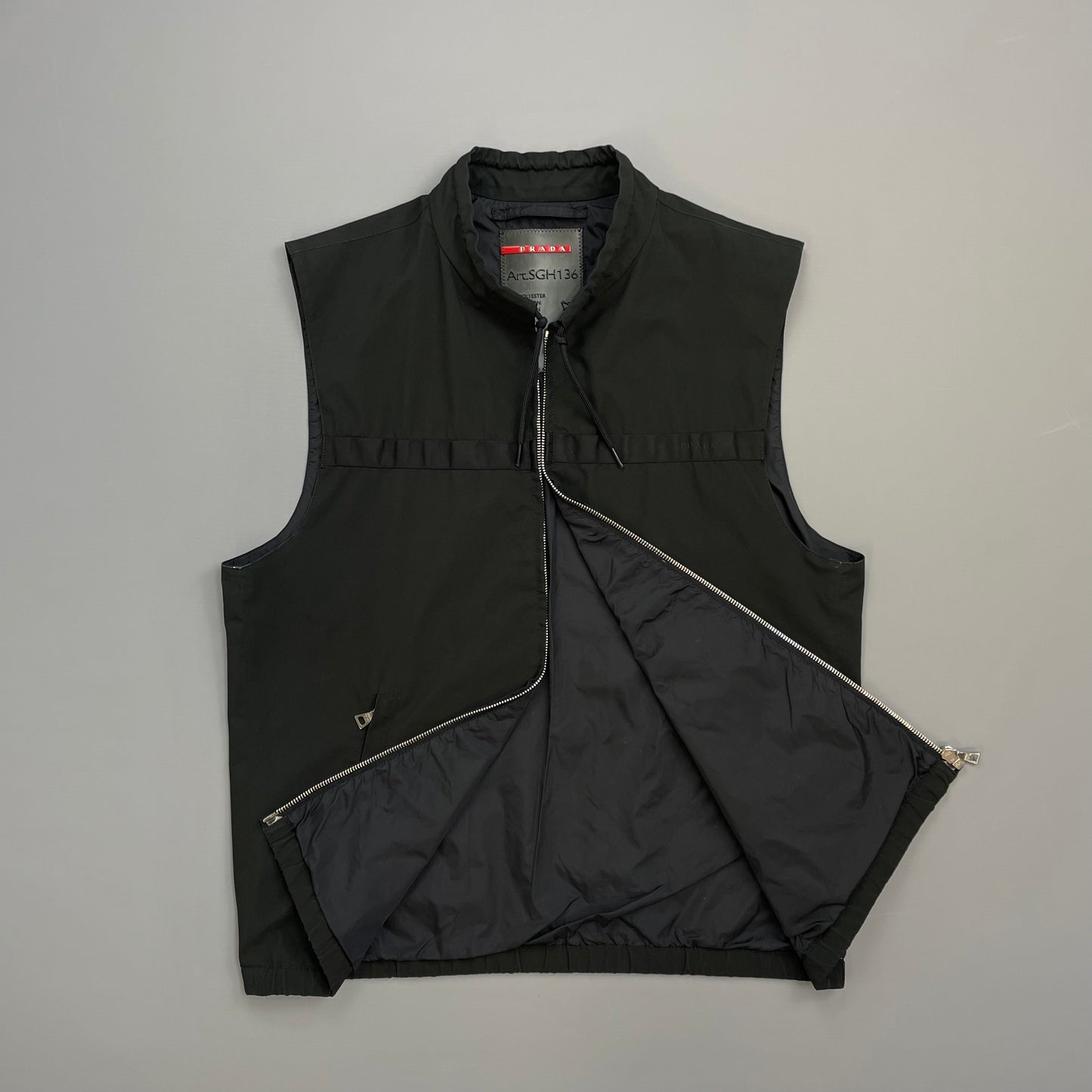 Prada Sport Black 2009 Windstopper Toggle-Collar Gilet Vest
