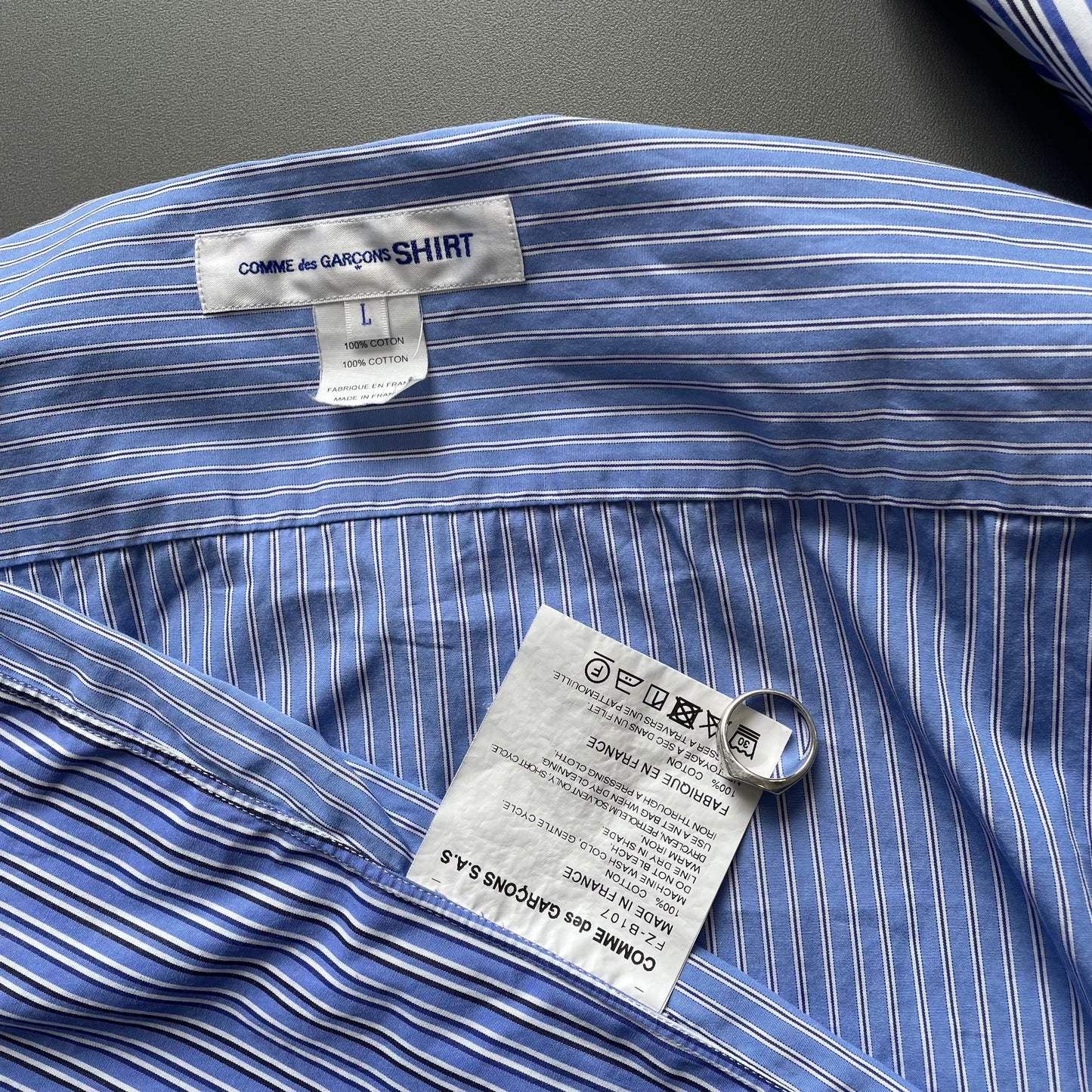 Comme Des Garçons Shirt Blue Multi-Stripe Shirt