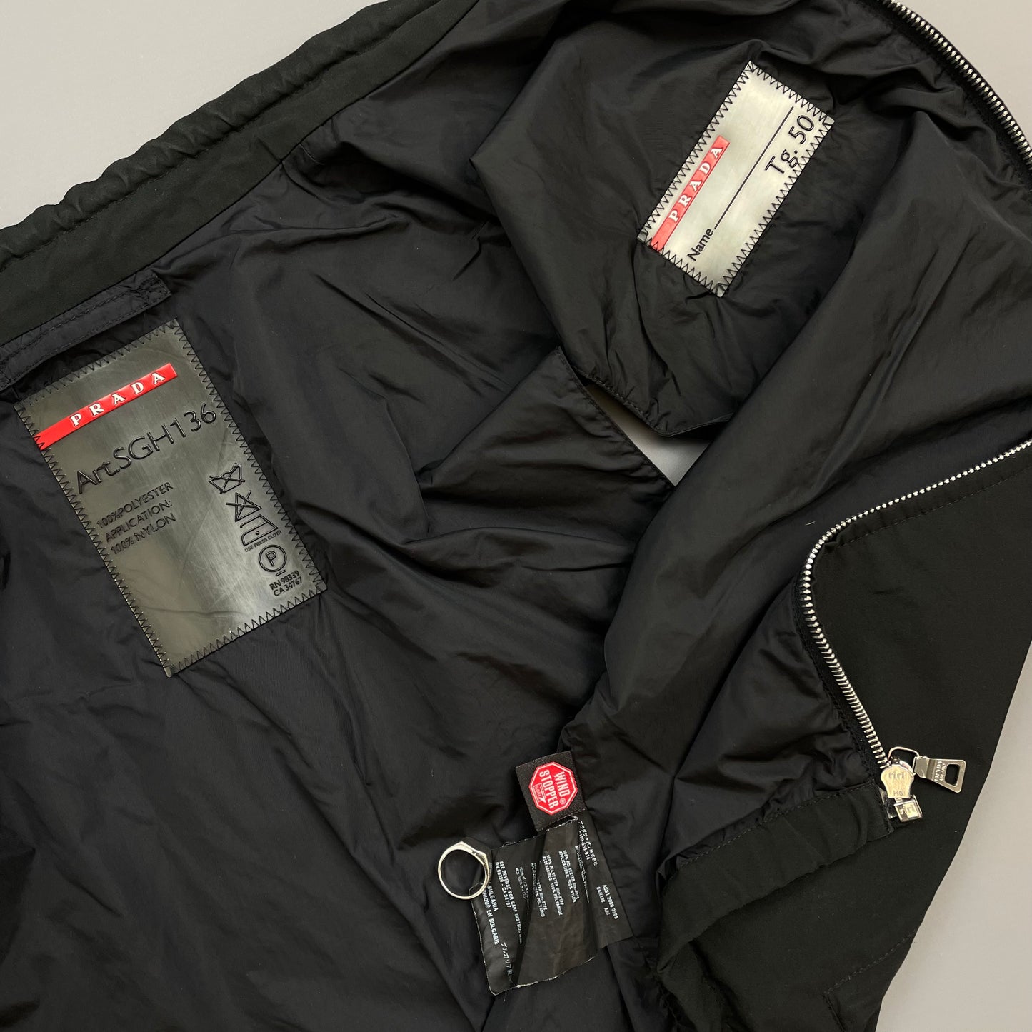 Prada Sport Black 2009 Windstopper Toggle-Collar Gilet Vest