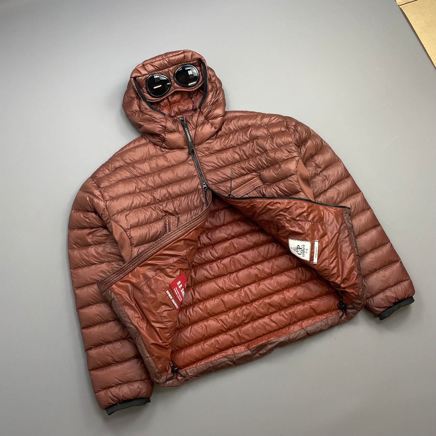 C.P. Company Rust DD Shell Goggle Puffer Jacket