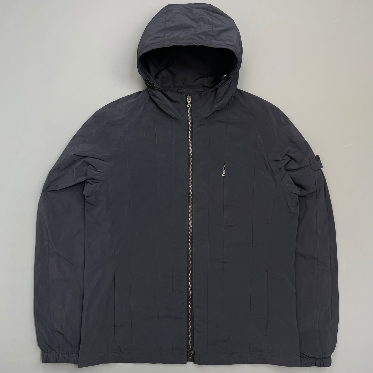 Prada Milano Blue 2007 Nylon Line Panel Windbreaker Jacket