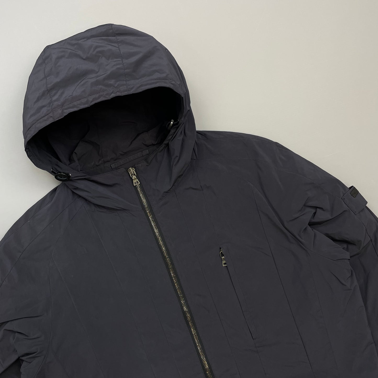 Prada Milano Blue 2007 Nylon Line Panel Windbreaker Jacket
