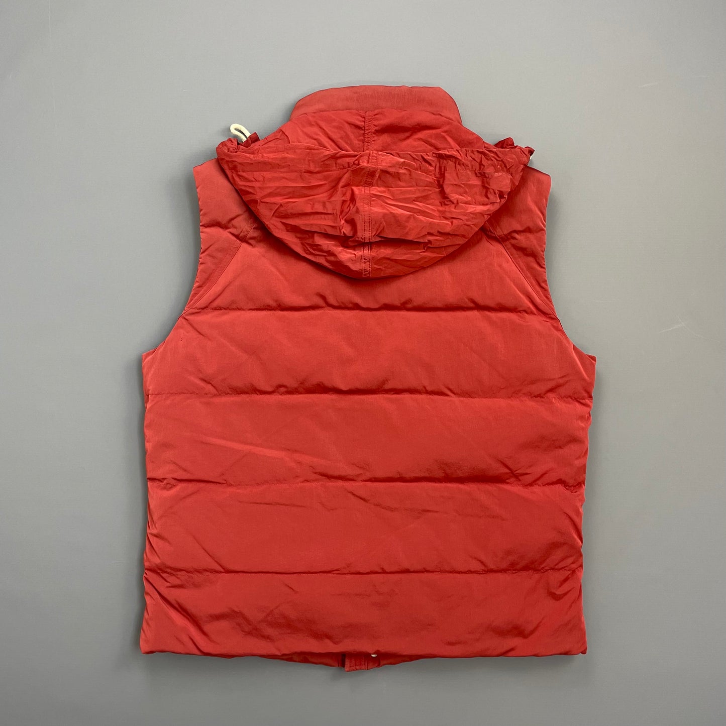 C.P. Company Red AW10 Shimmer Nylon Piuma Doca Concealed Hood Down Gilet Vest