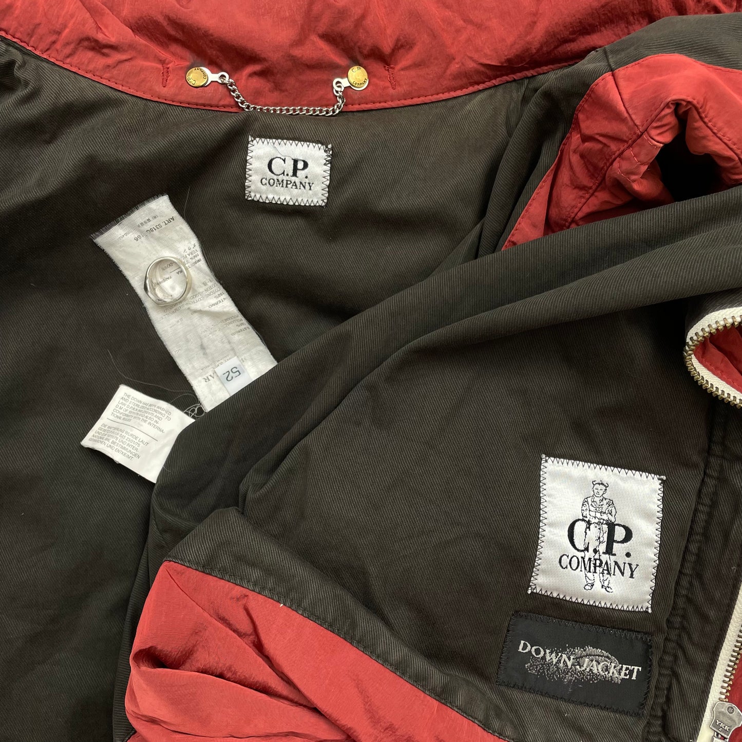 C.P. Company Red AW10 Shimmer Nylon Piuma Doca Concealed Hood Down Gilet Vest