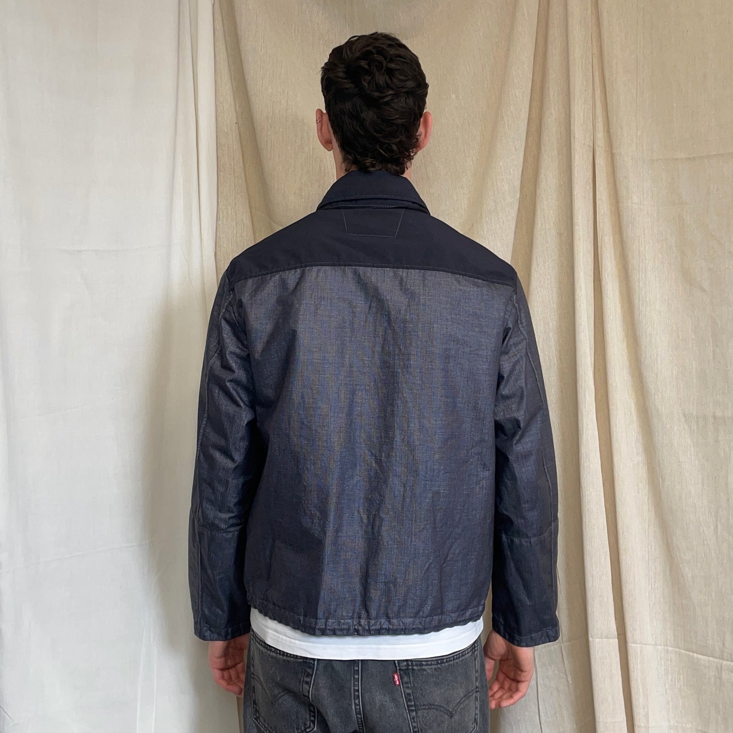 C.P. Company SS25 Oceana Blue Grey Rafia Mille Nylon Goggle Watchviewer Jacket