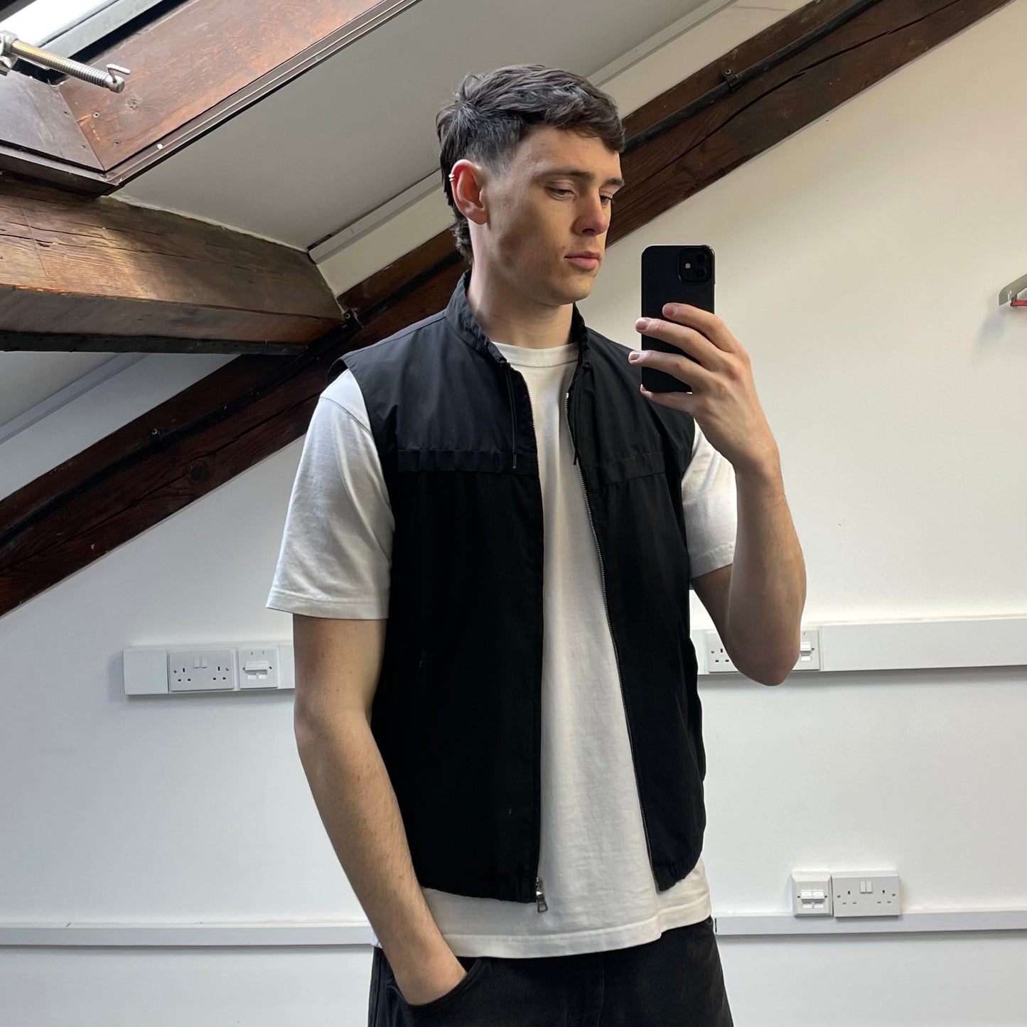 Prada Sport Black 2009 Windstopper Toggle-Collar Gilet Vest