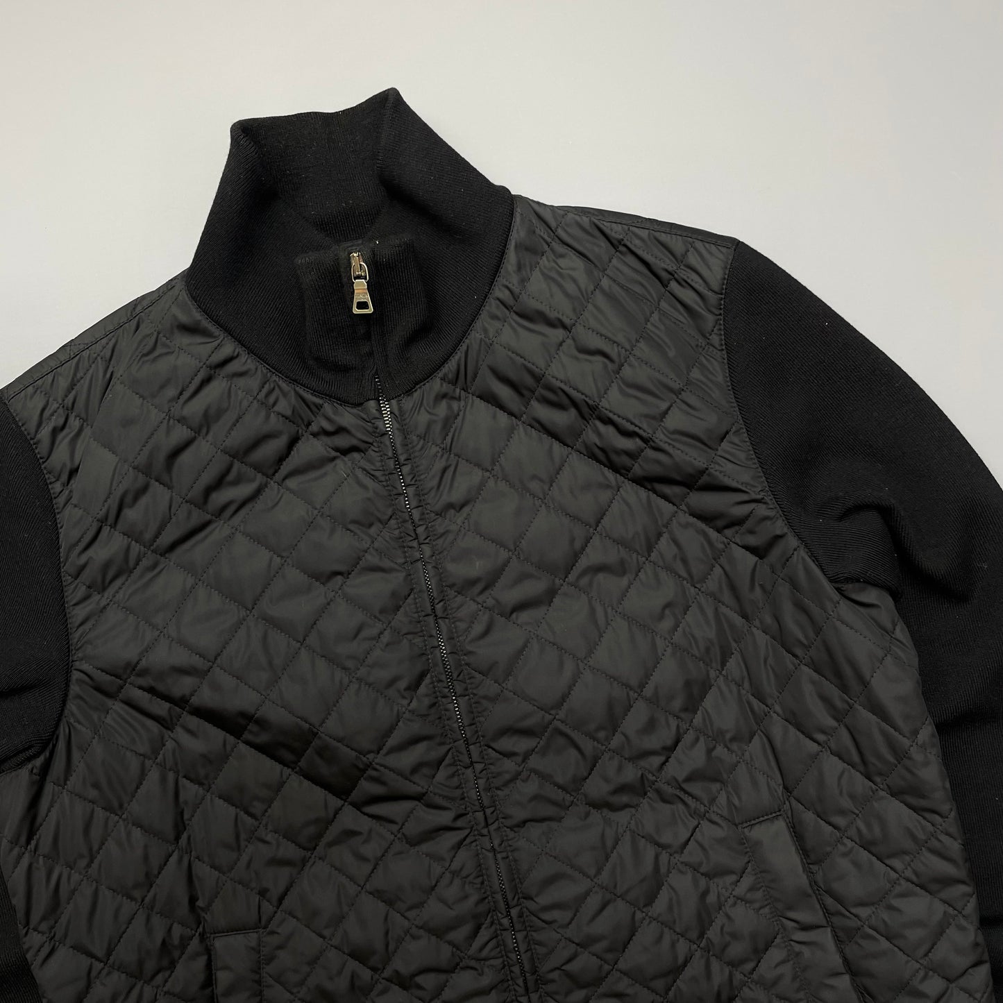 Prada Sport Black Quilted Zip-Through Knit Jacket 2009