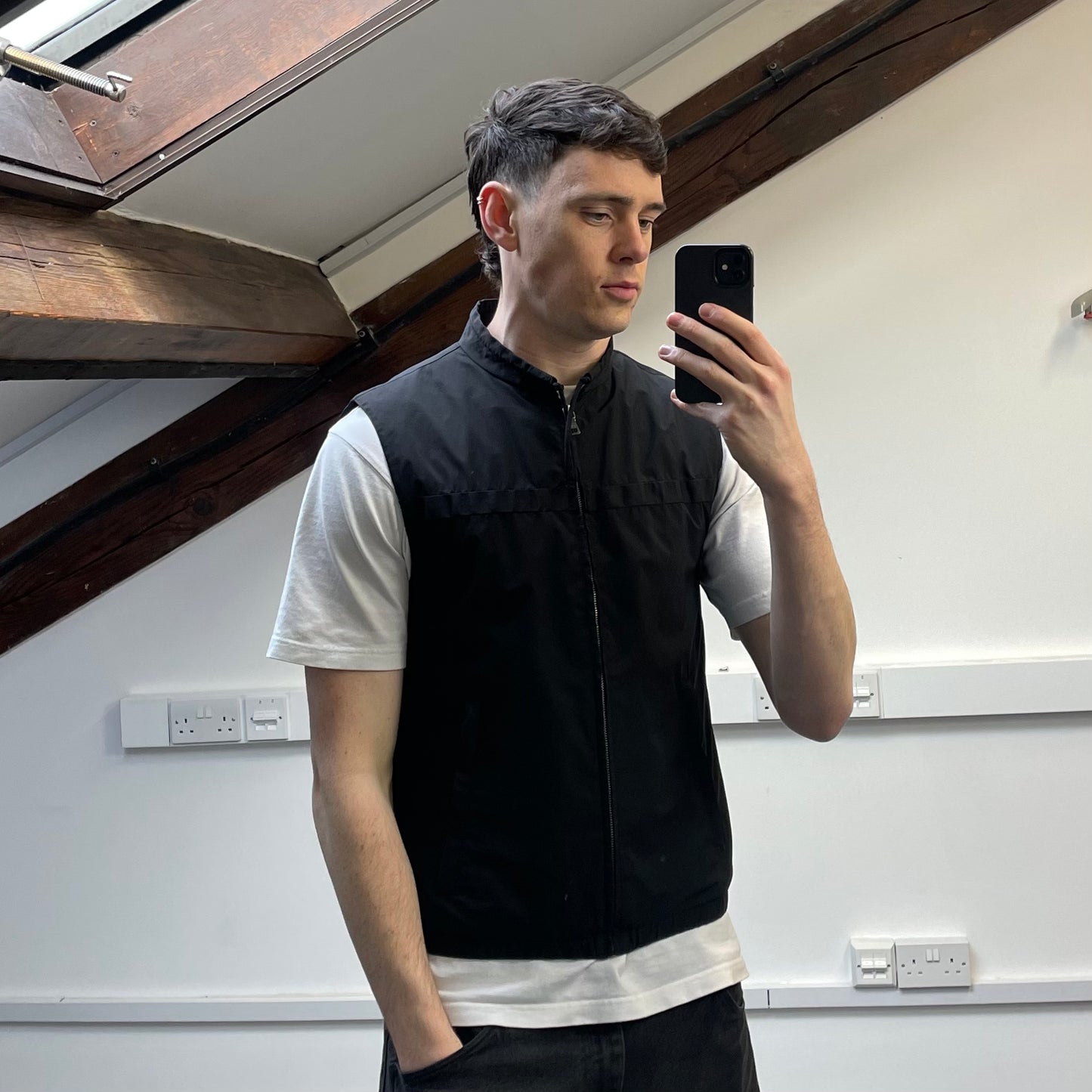 Prada Sport Black 2009 Windstopper Toggle-Collar Gilet Vest