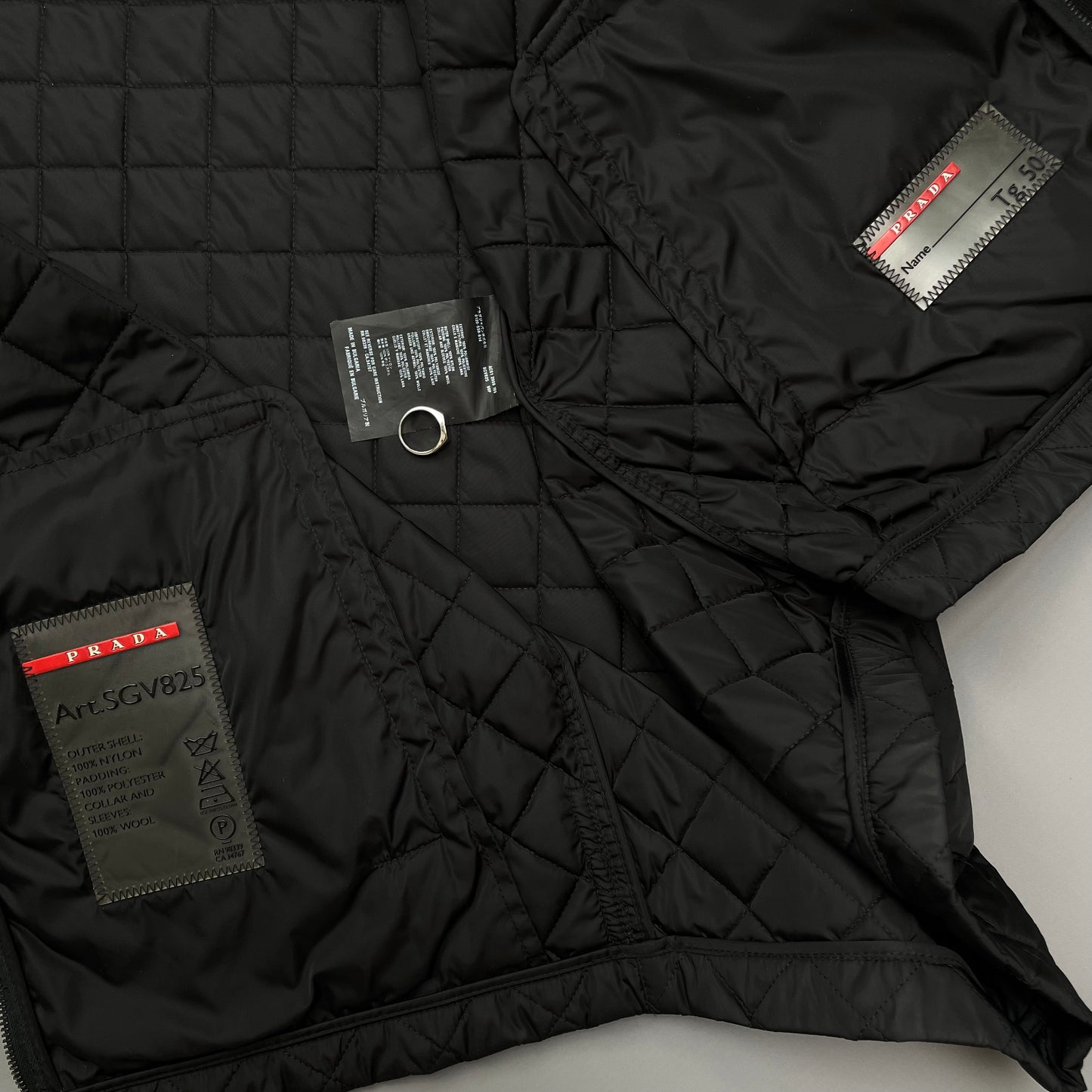 Prada Sport Black Quilted Zip-Through Knit Jacket 2009