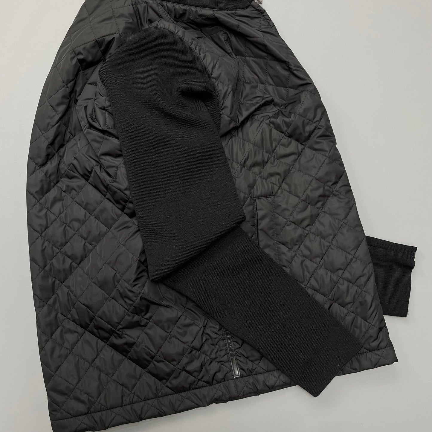 Prada Sport Black Quilted Zip-Through Knit Jacket 2009