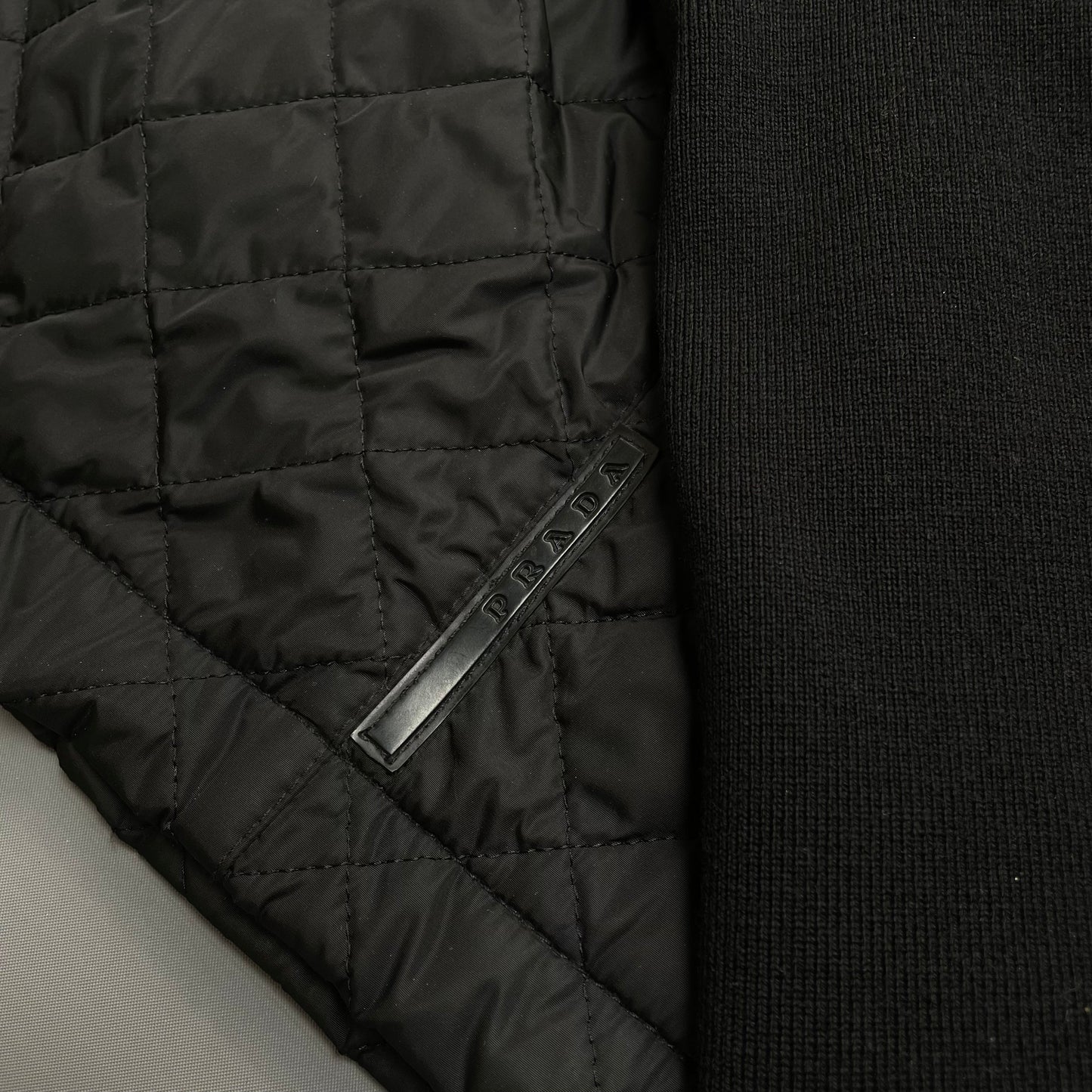 Prada Sport Black Quilted Zip-Through Knit Jacket 2009