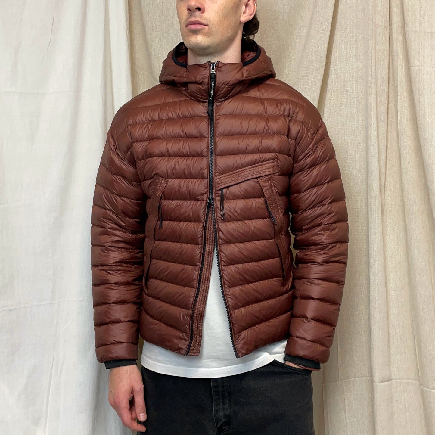 C.P. Company Rust DD Shell Goggle Puffer Jacket