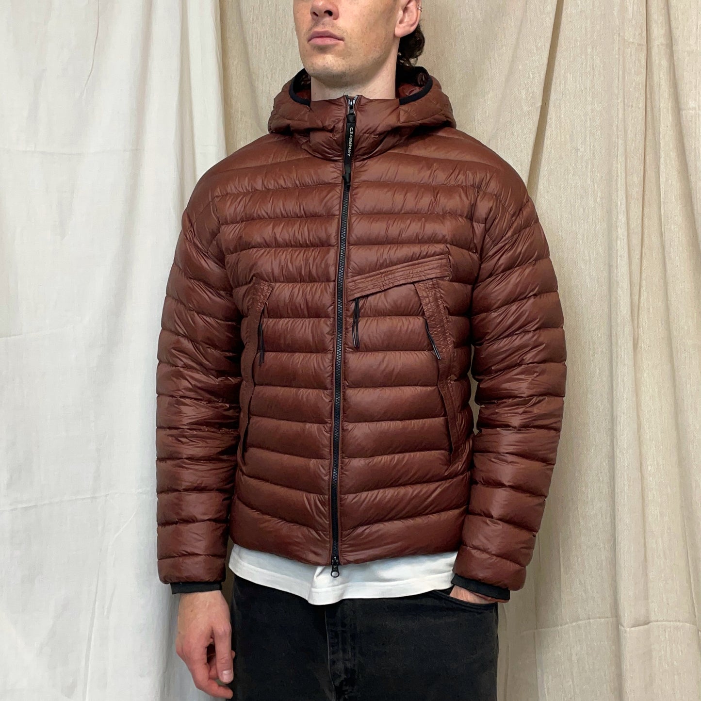 C.P. Company Rust DD Shell Goggle Puffer Jacket