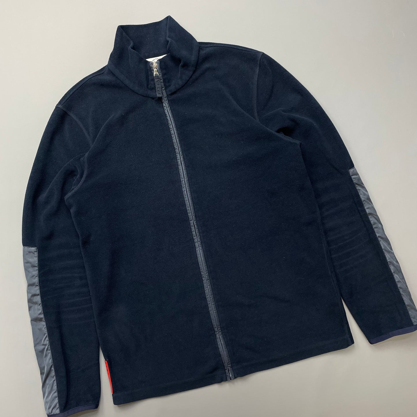 Prada Sport Navy Nylon Lightweight Fleece Jacket
