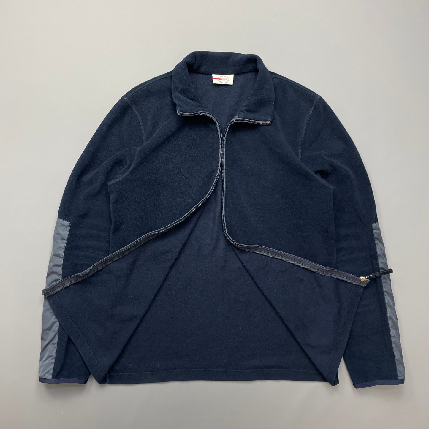 Prada Sport Navy Nylon Lightweight Fleece Jacket