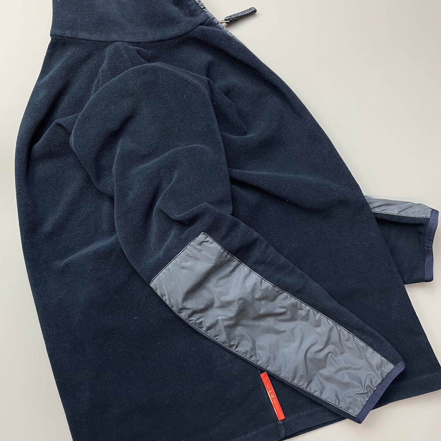 Prada Sport Navy Nylon Lightweight Fleece Jacket