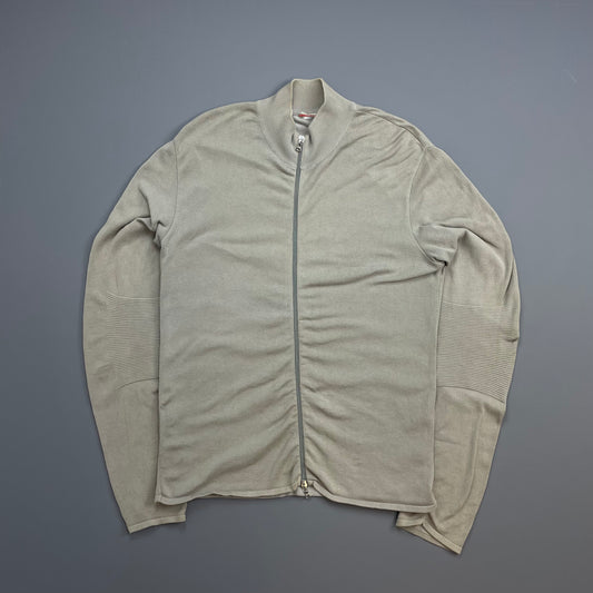 Prada Sport Grey 90s Cotton Knit Zip-Through Technical Cardigan Jumper