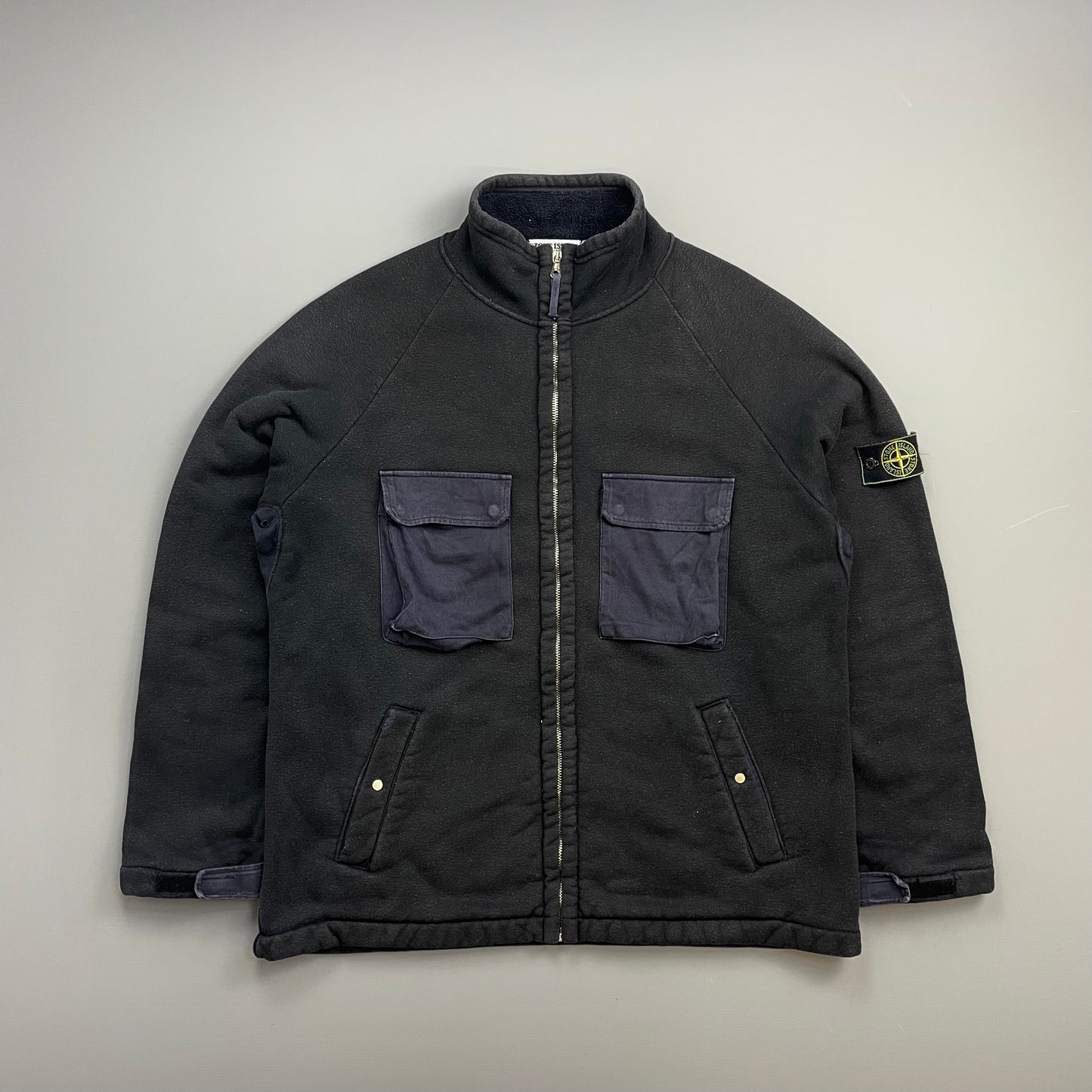 Stone Island Dark Grey AW99 Fleece-Lined Thick Cotton Jacket