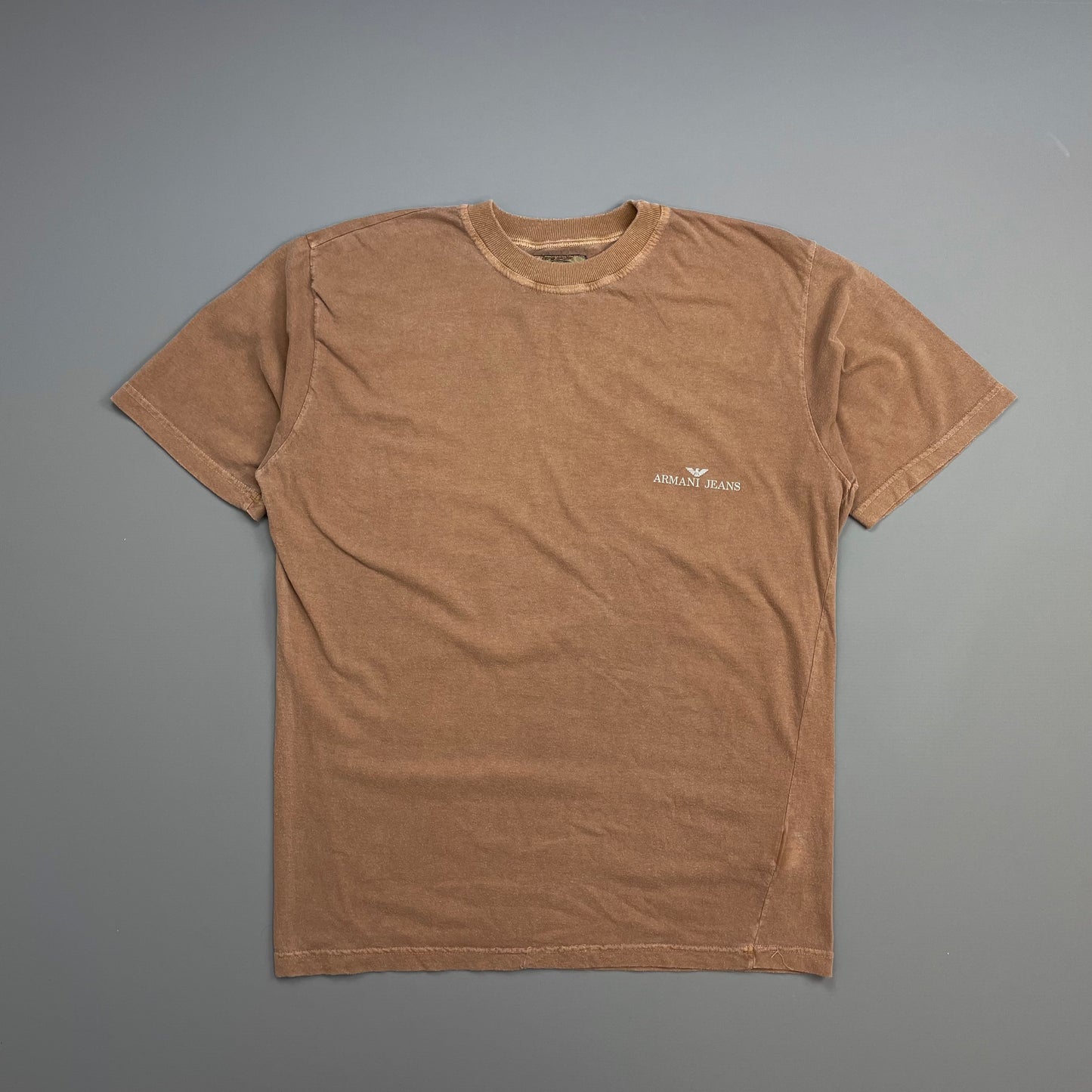 Armani Jeans Light Brown 90s Chest Spellout Tee