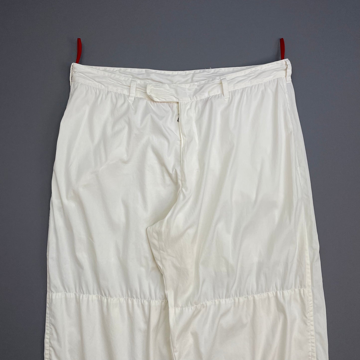 Prada Sport White SS00 Lightweight Cotton Parachute Pant Shell Trousers