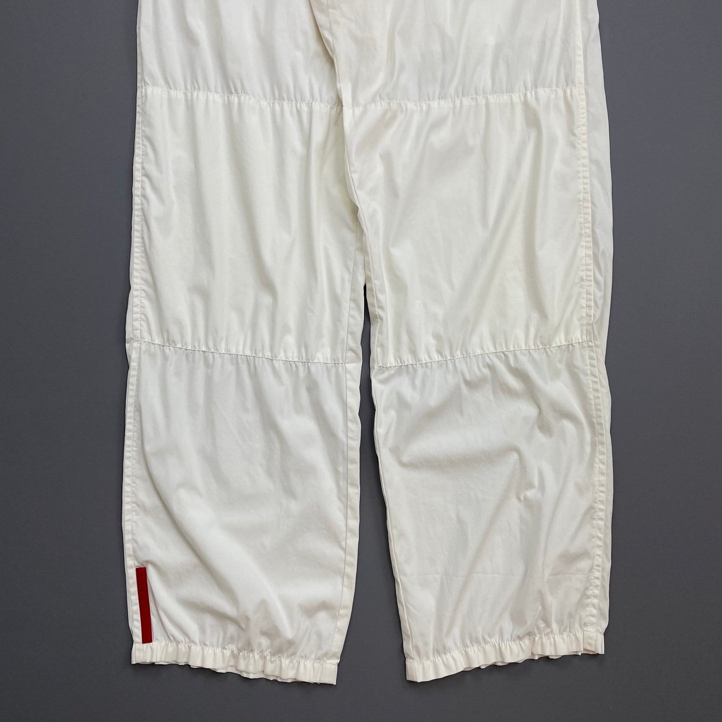 Prada Sport White SS00 Lightweight Cotton Parachute Pant Shell Trousers