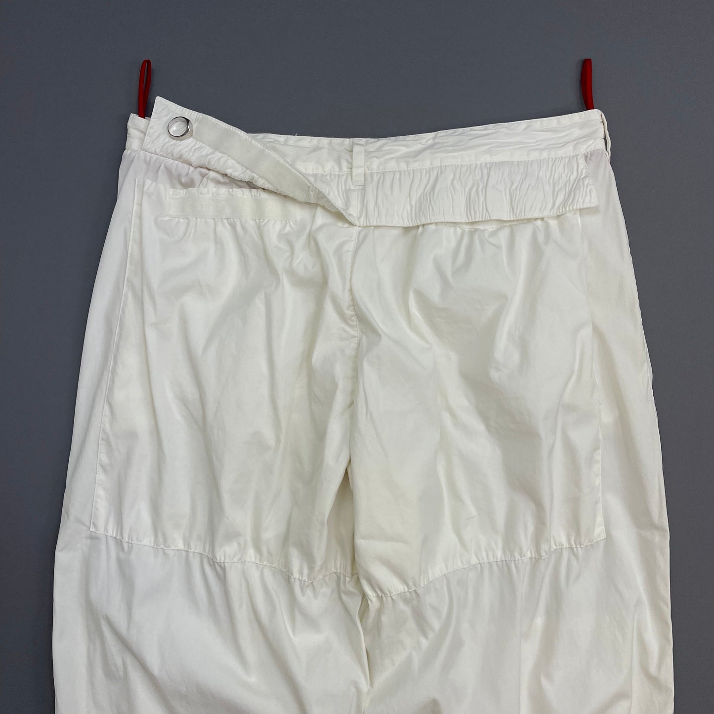 Prada Sport White SS00 Lightweight Cotton Parachute Pant Shell Trousers