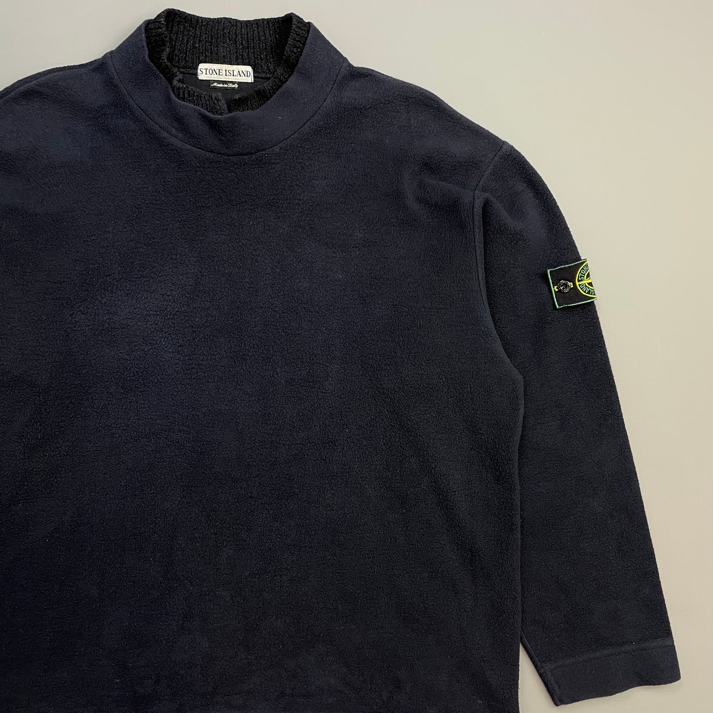 Stone Island Navy 90s Dual Chenille Collar Fleece Jumper