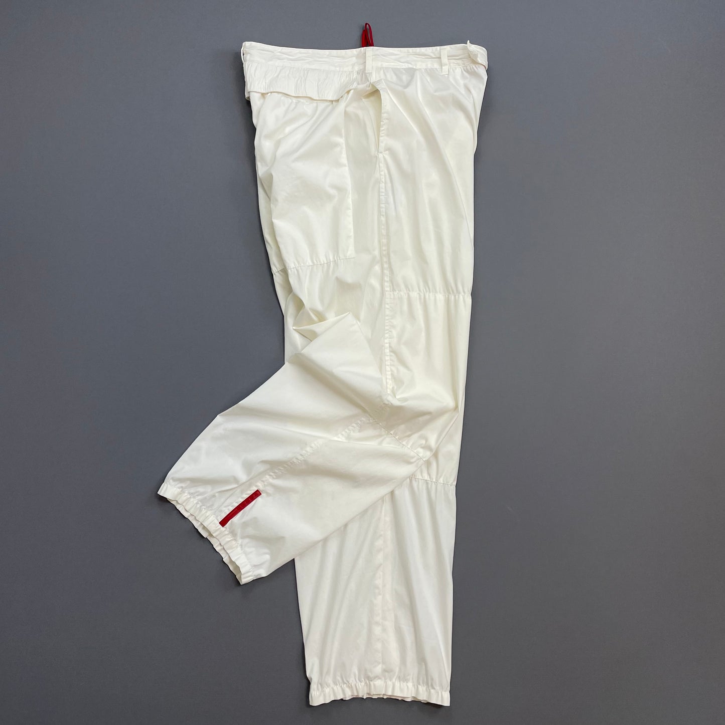 Prada Sport White SS00 Lightweight Cotton Parachute Pant Shell Trousers