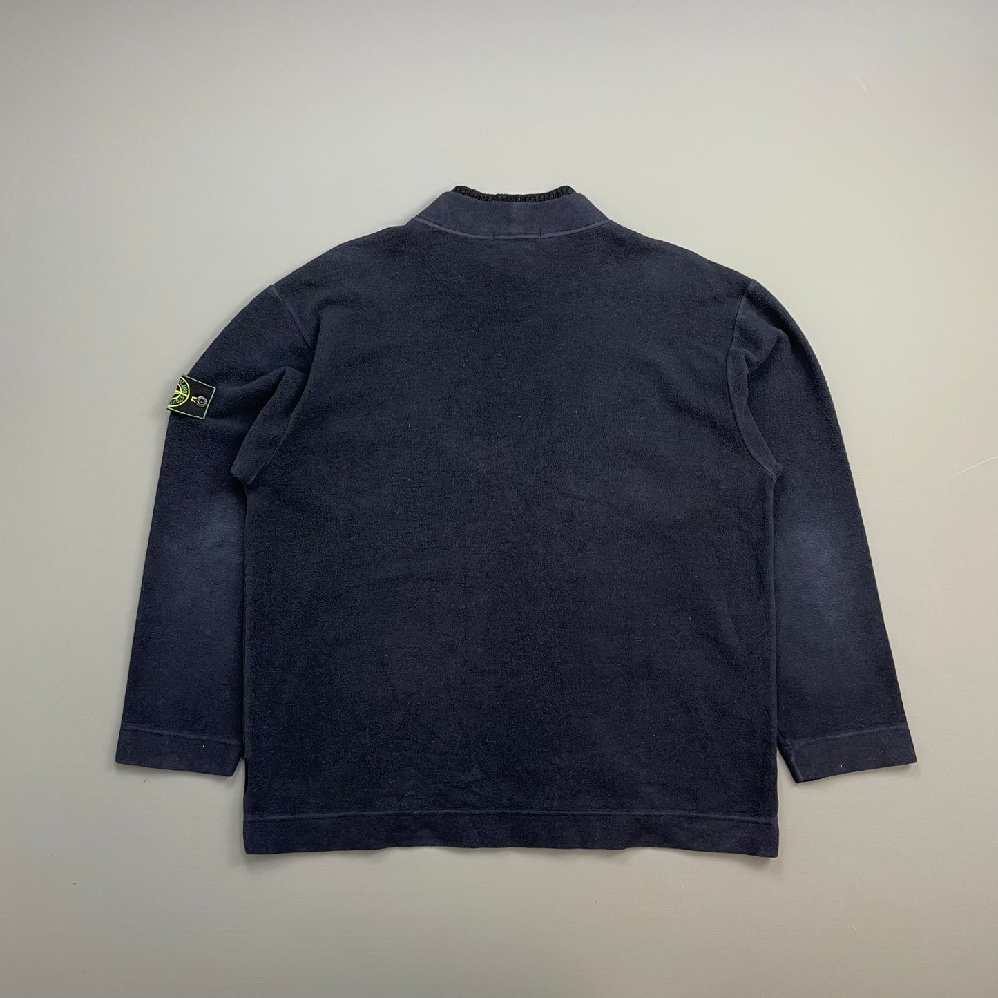 Stone Island Navy 90s Dual Chenille Collar Fleece Jumper