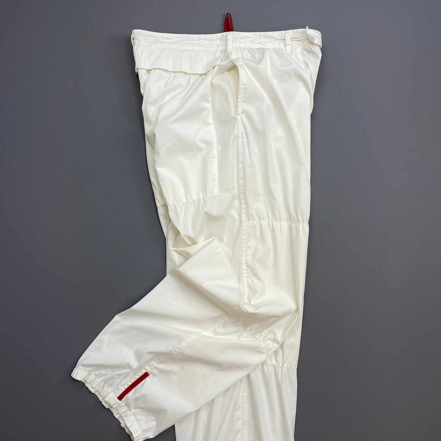 Prada Sport White SS00 Lightweight Cotton Parachute Pant Shell Trousers