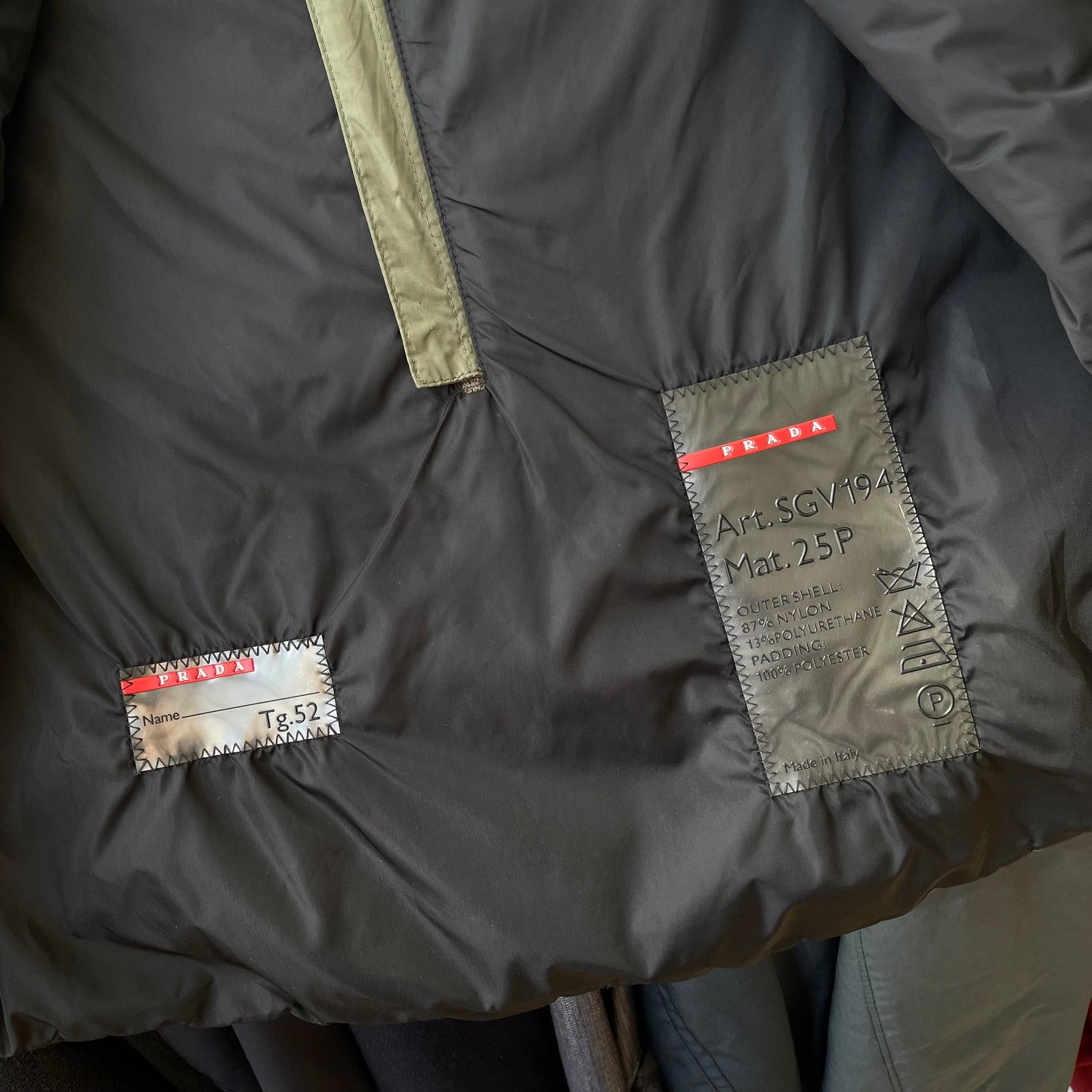 Prada Sport Khaki FW99 Runway Packable Nylon Hooded Gilet Vest