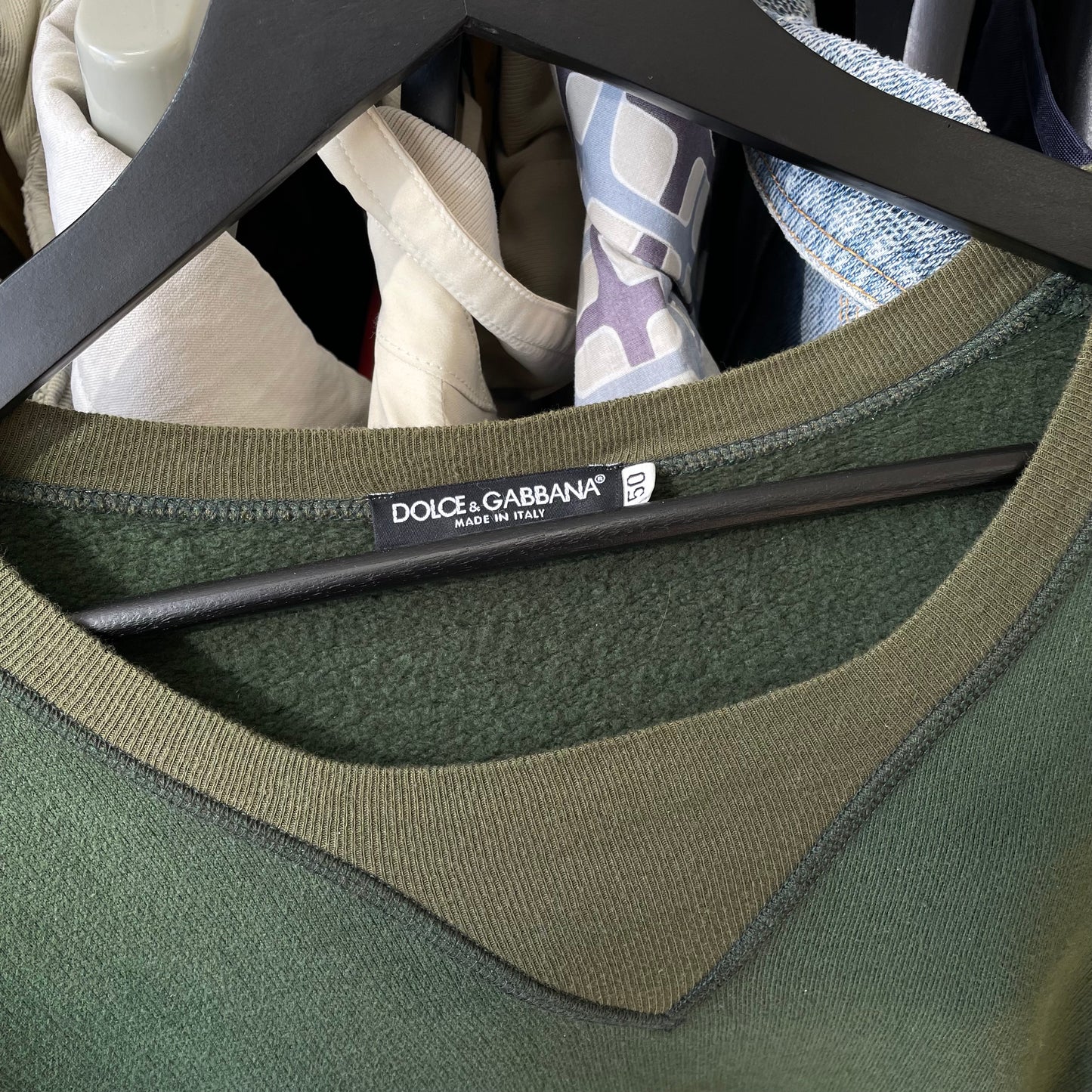 Dolce&Gabbana Khaki 00s Two-Tone Athletic Sweathshirt